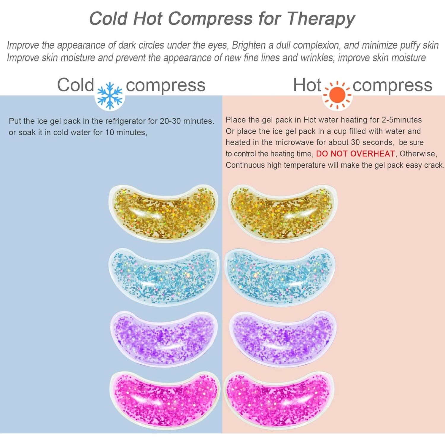 Parche de Gel Frío Reutilizable para Ojos - Alivio Rápido 8 Pzs