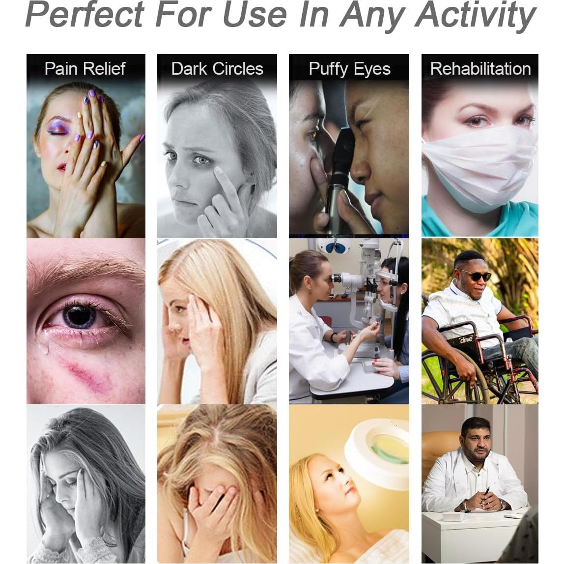 Parche de Gel Frío Reutilizable para Ojos - Alivio Rápido 8 Pzs