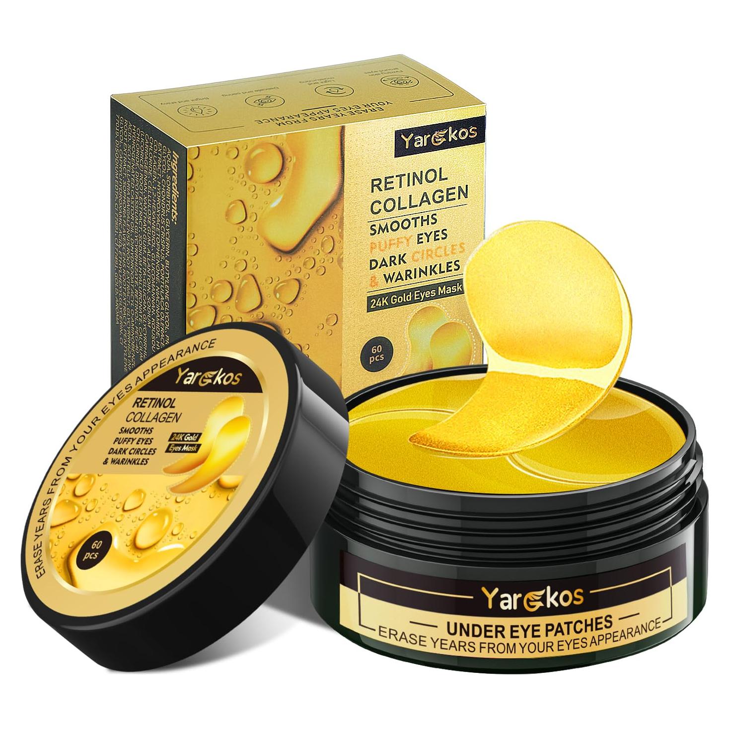 60 Parches de Ojos Hidratantes Yargkos 24K - Anti-Ojeras