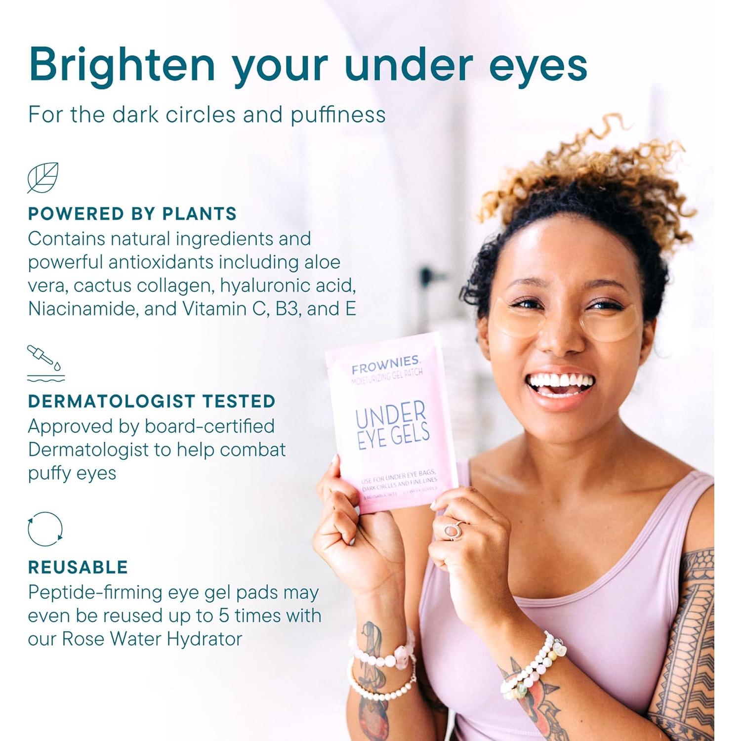 Parche de Gel Frownies para Ojos - Reutilizable, 3 Piezas