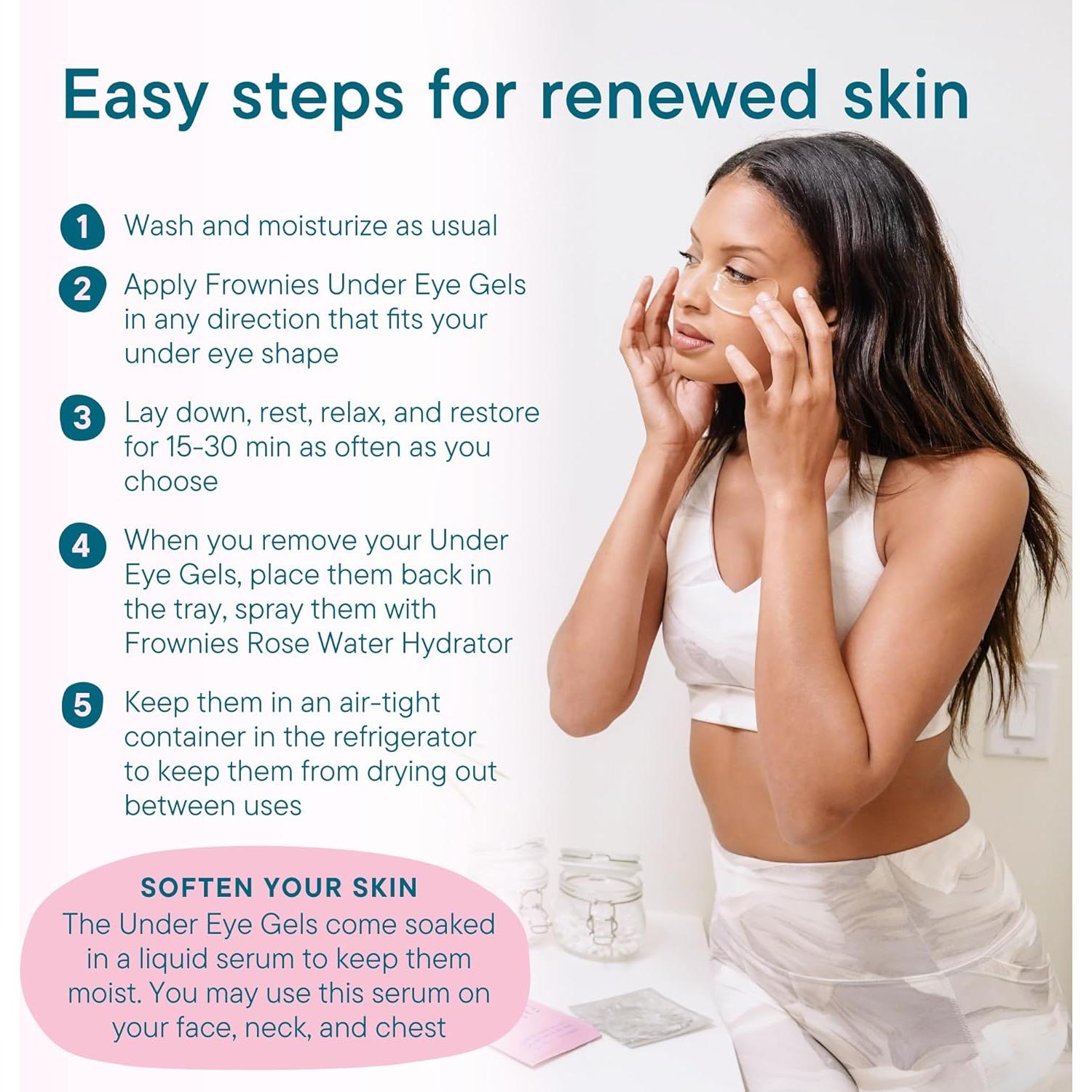 Parche de Gel Frownies para Ojos - Reutilizable, 3 Piezas