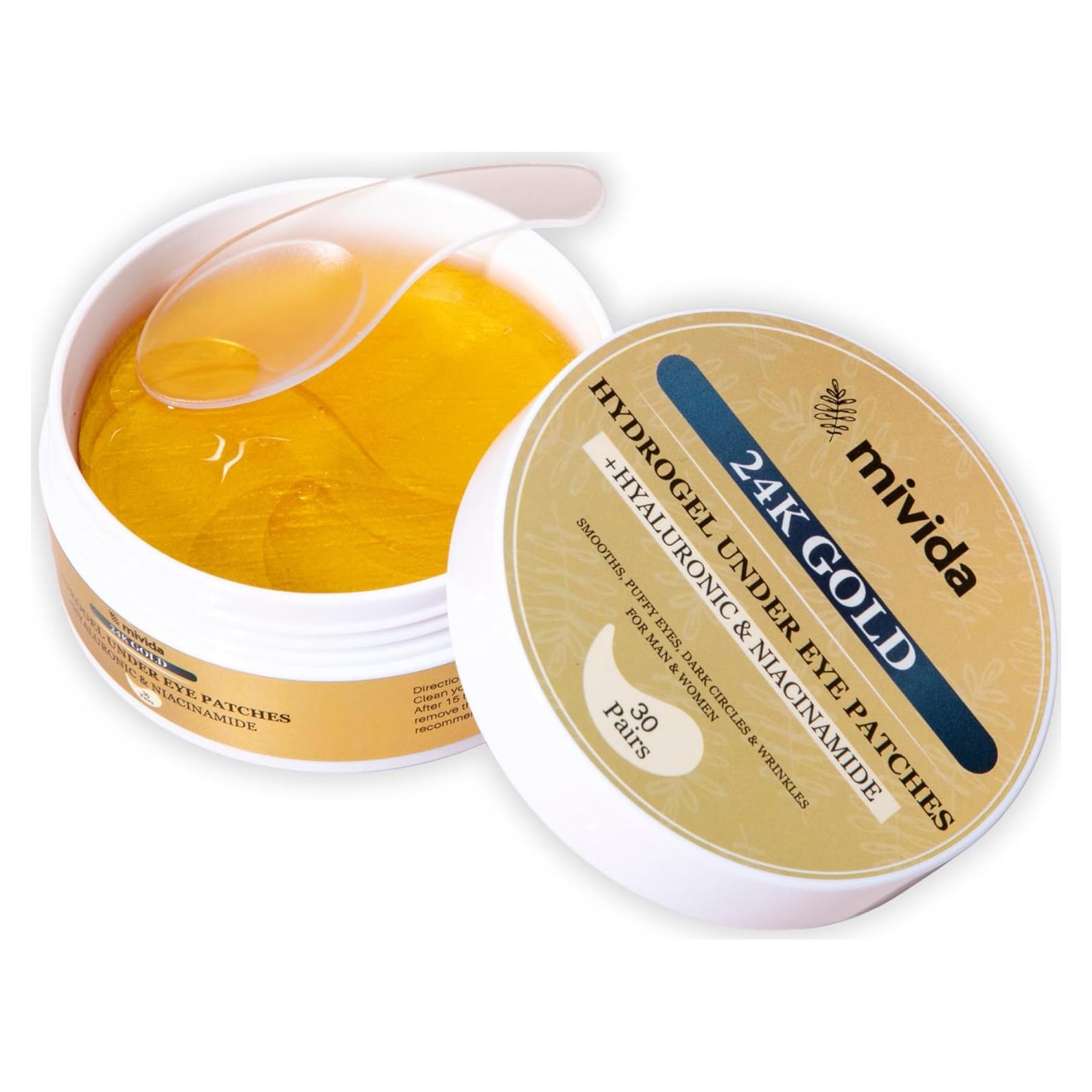 Parches Oculares Mivida 24K Oro y Ácido Hialurónico 60 PCs
