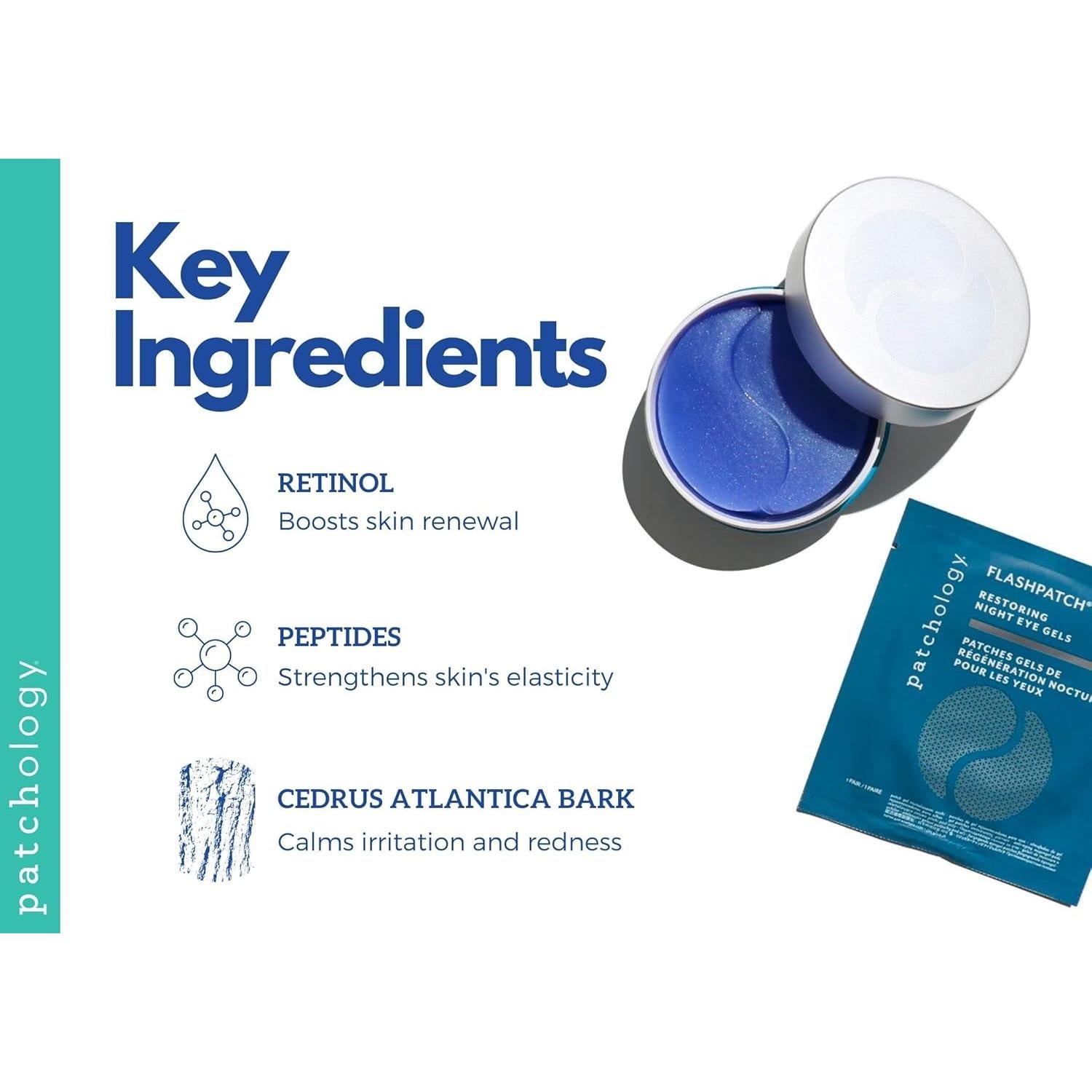 Parches de Gel Restauradores para Ojos Patchology - 30 Pares