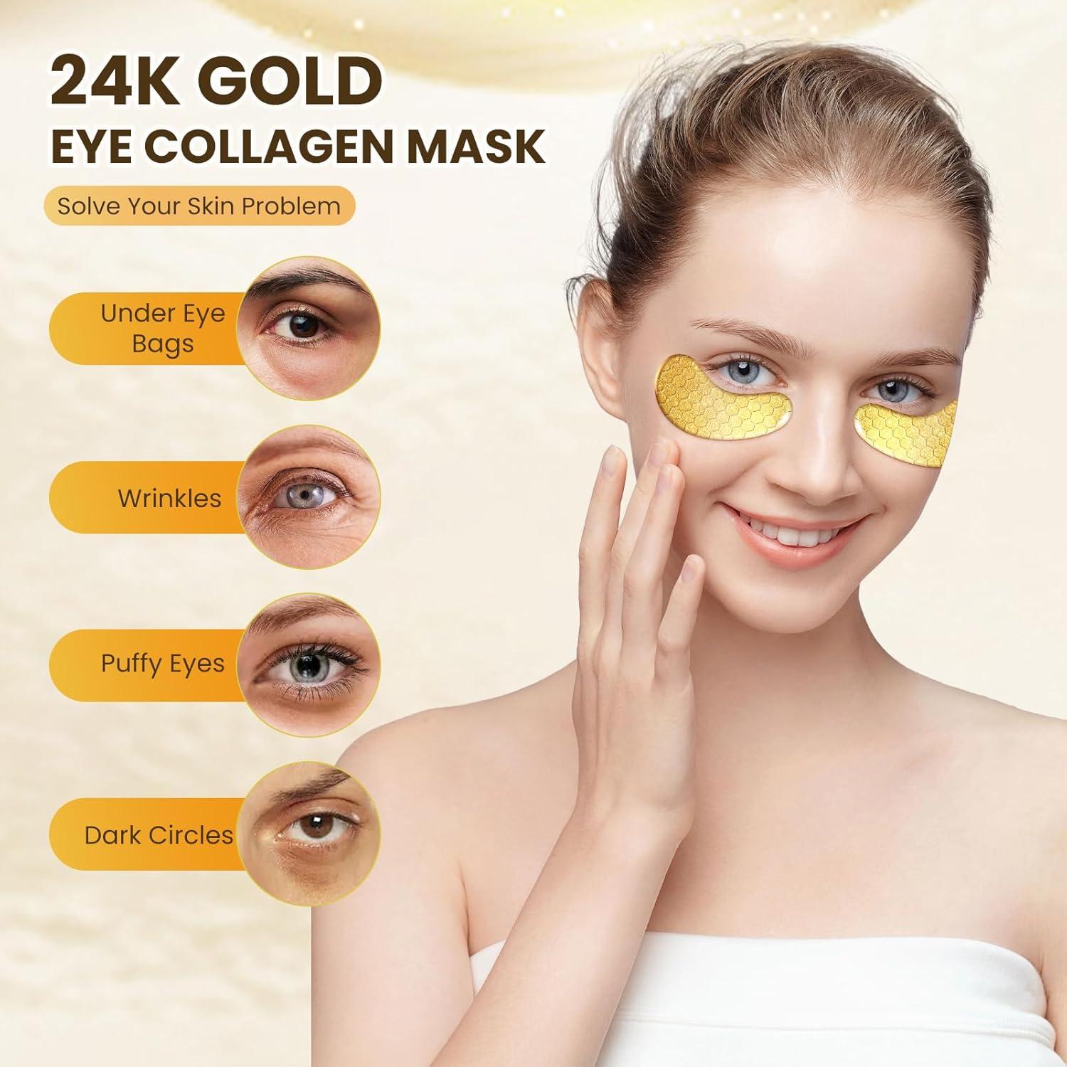 Kit de 30 Pcs Parche de Ojos de Colágeno Yargkos 24K