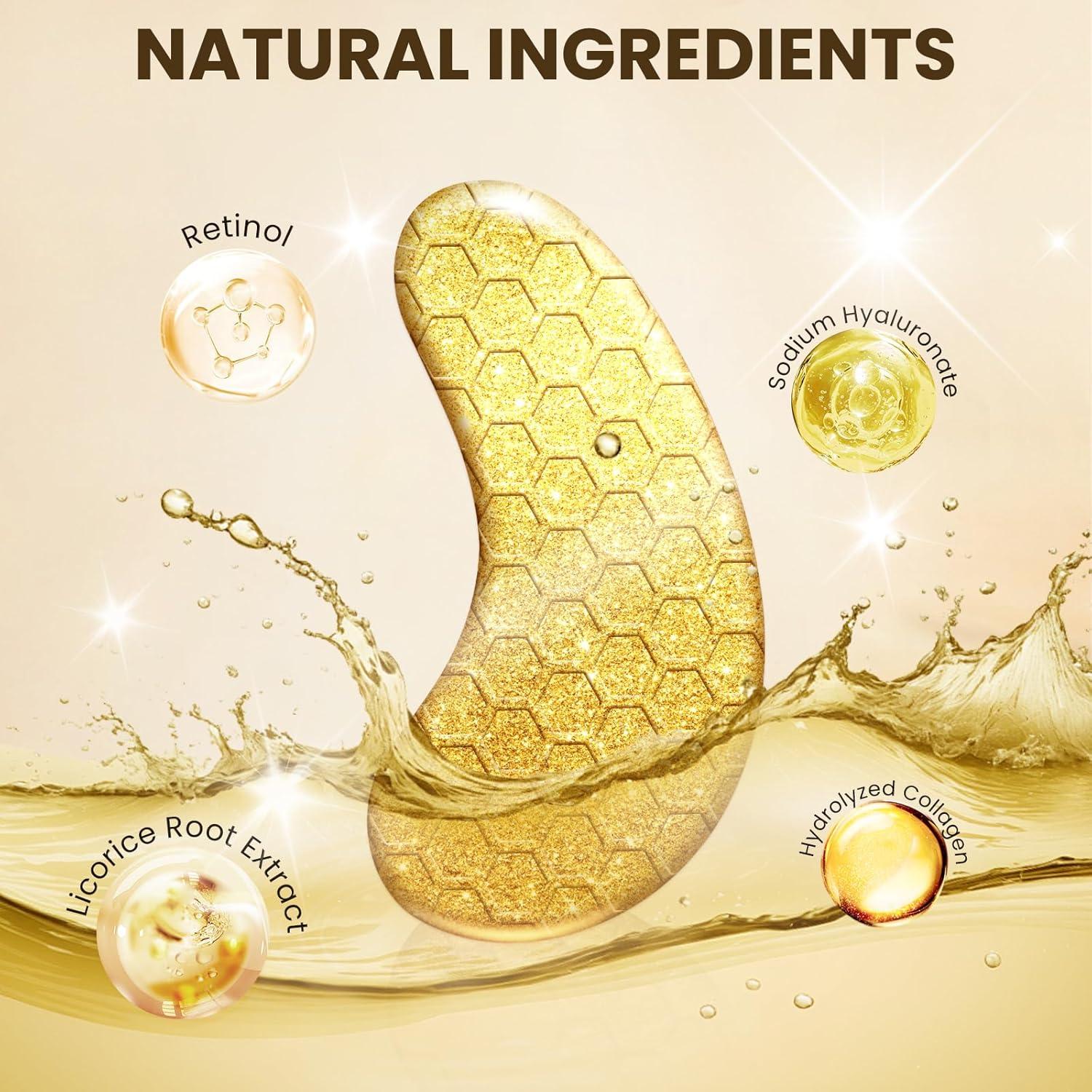 Kit de 30 Pcs Parche de Ojos de Colágeno Yargkos 24K