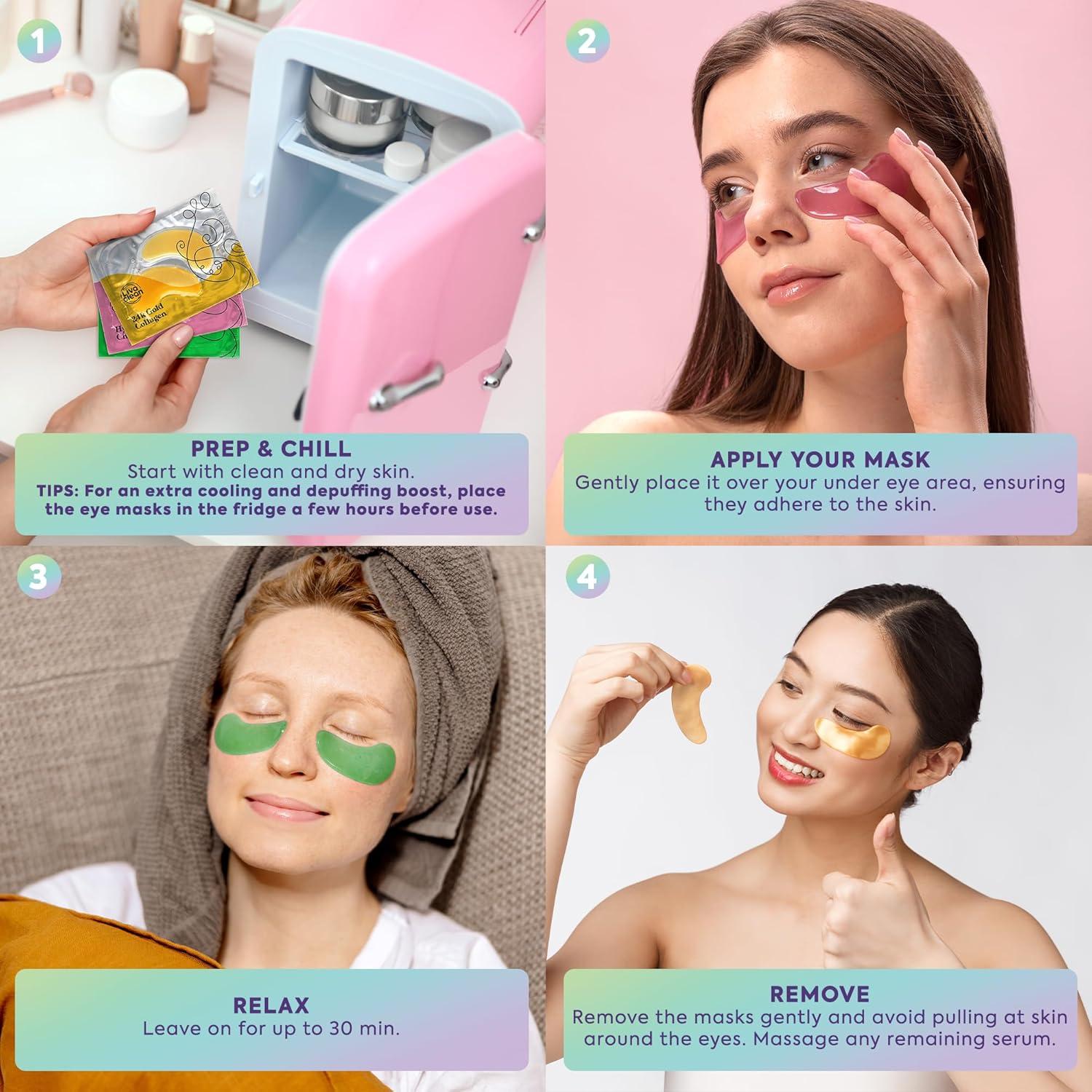 Parche de Ojos LivaClean 24k - 60 Máscaras Hidratantes