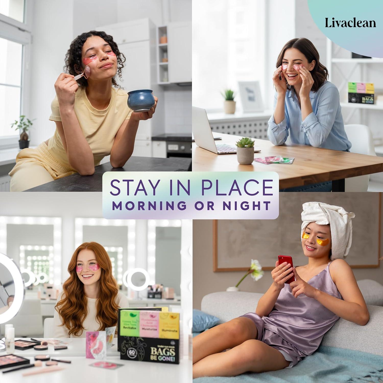 Parche de Ojos LivaClean 24k - 60 Máscaras Hidratantes