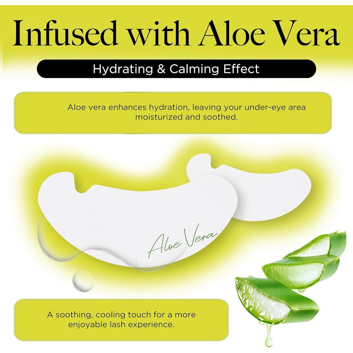 Almohadillas para Ojos LASHVIEW 100 Pares Hidrogel Aloe Vera