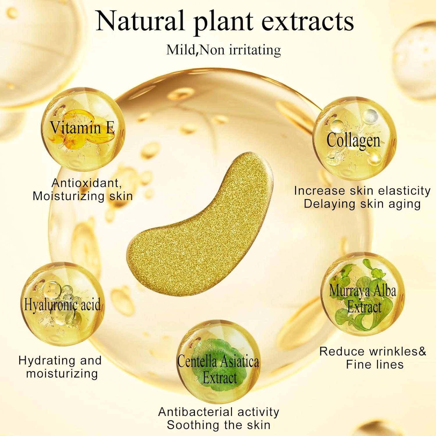 Parche para Ojos Aurchdly 30 Pares Colágeno y Ácido Hialurónico