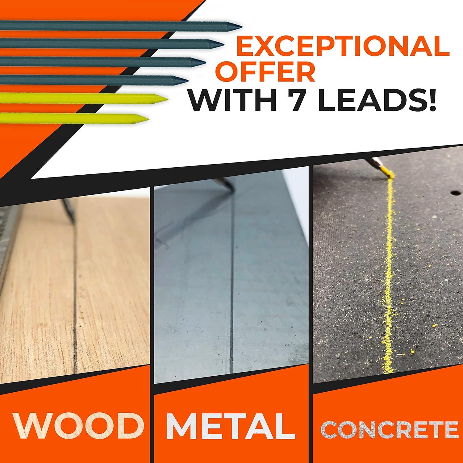 Lápiz de Carpintero THORVALD 2-en-1 con 7 Minas y Sacapuntas