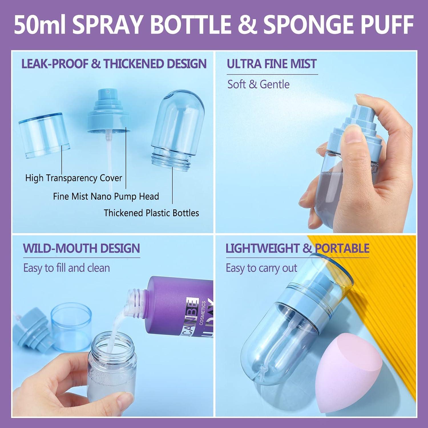 Kit Spray Fijador de Maquillaje UCANBE 200 ml + Esponja Puff