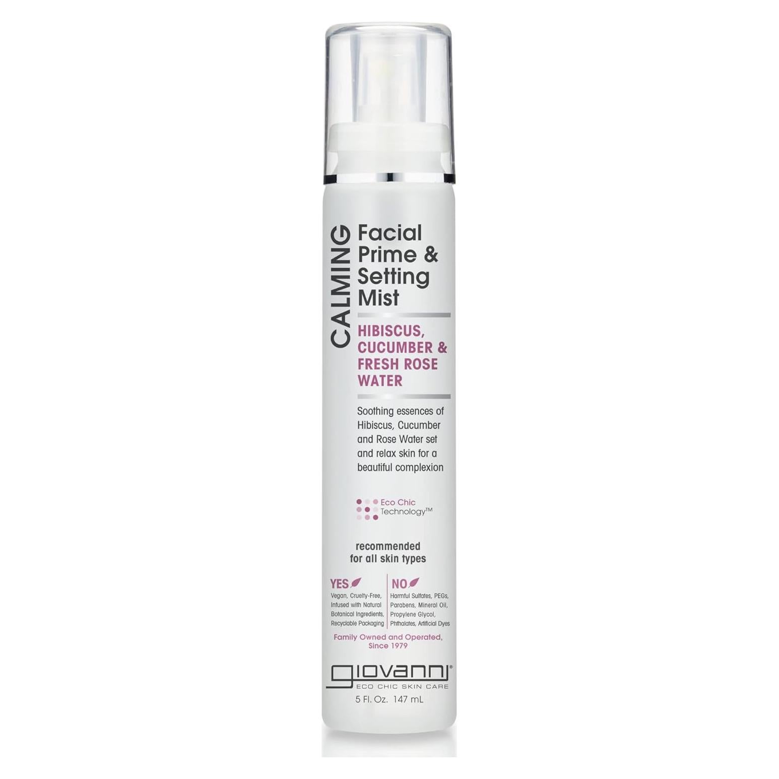 Bruma Facial Calmante GIOVANNI 148 ml - Hibisco, Pepino y Rosa