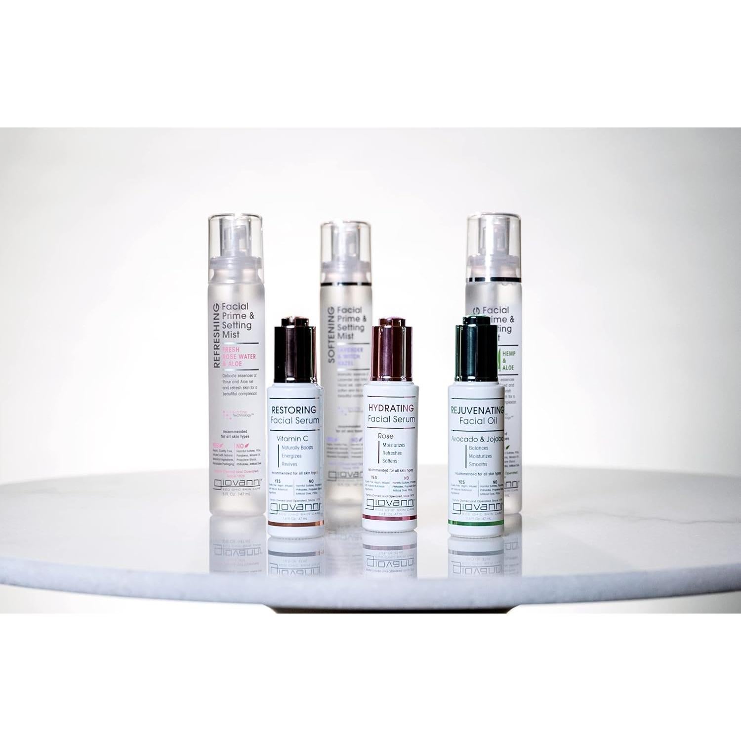 Bruma Facial Calmante GIOVANNI 148 ml - Hibisco, Pepino y Rosa