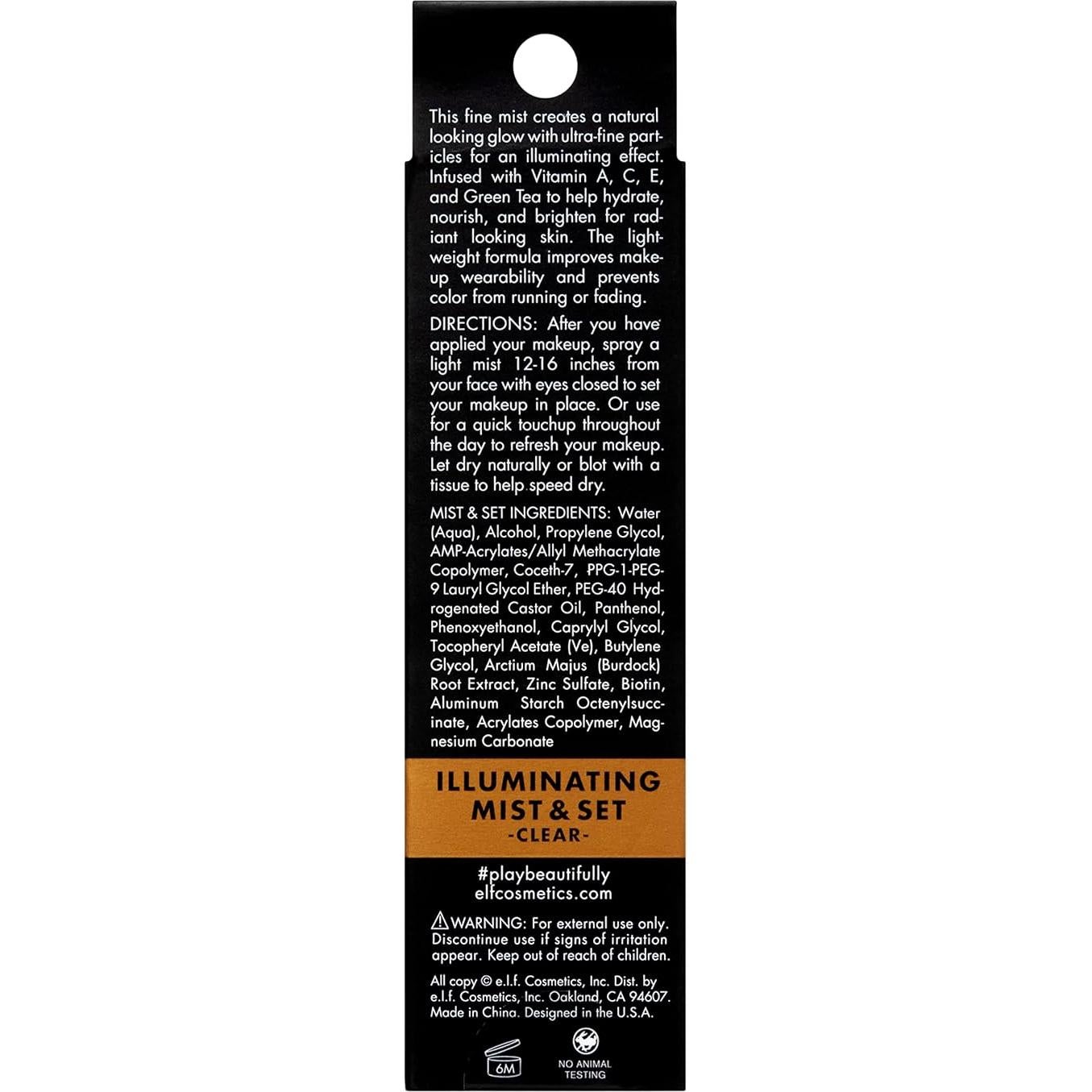 Spray Fijador Luminoso e.l.f. 59 ml - Acabado Radiante