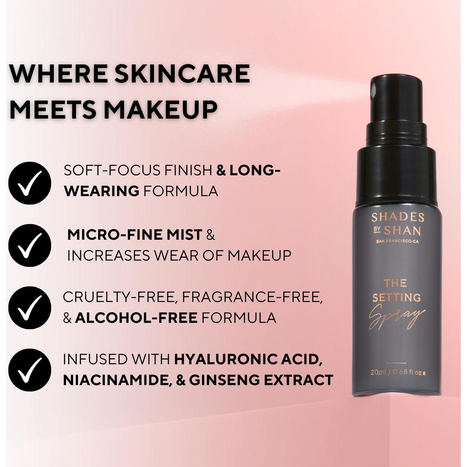 Spray Fijador Mini Shades by Shan 80ml Vegano Sin Alcohol