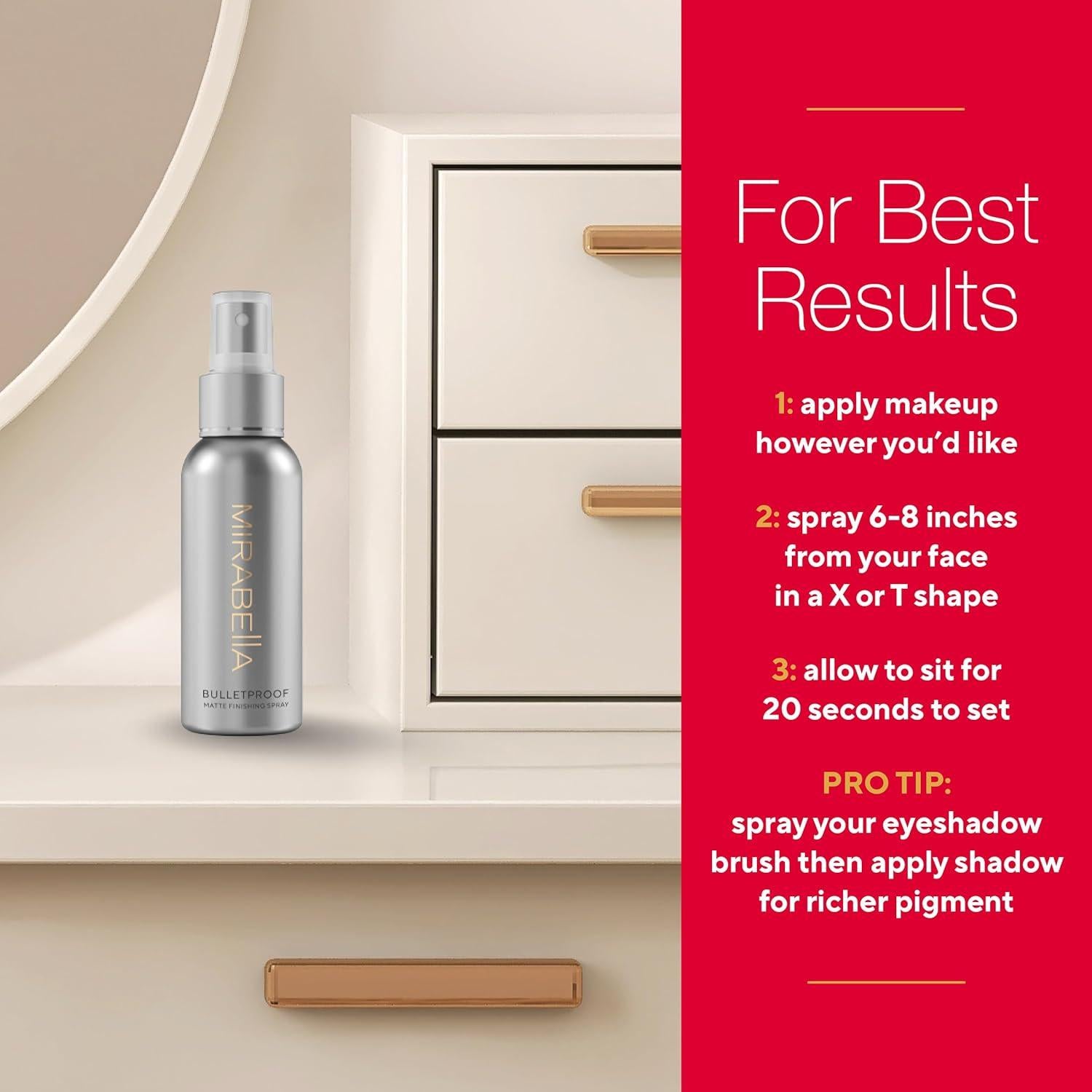 Spray Fijador Mate Mirabella 99g - Acabado Larga Duración