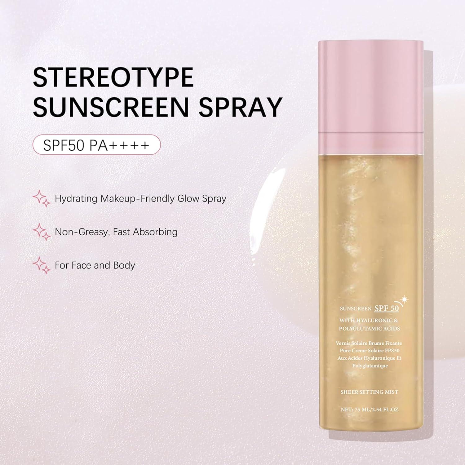 Spray Fijador Solar HRTTUO SPF 50 para Cara y Cuerpo 56.7g