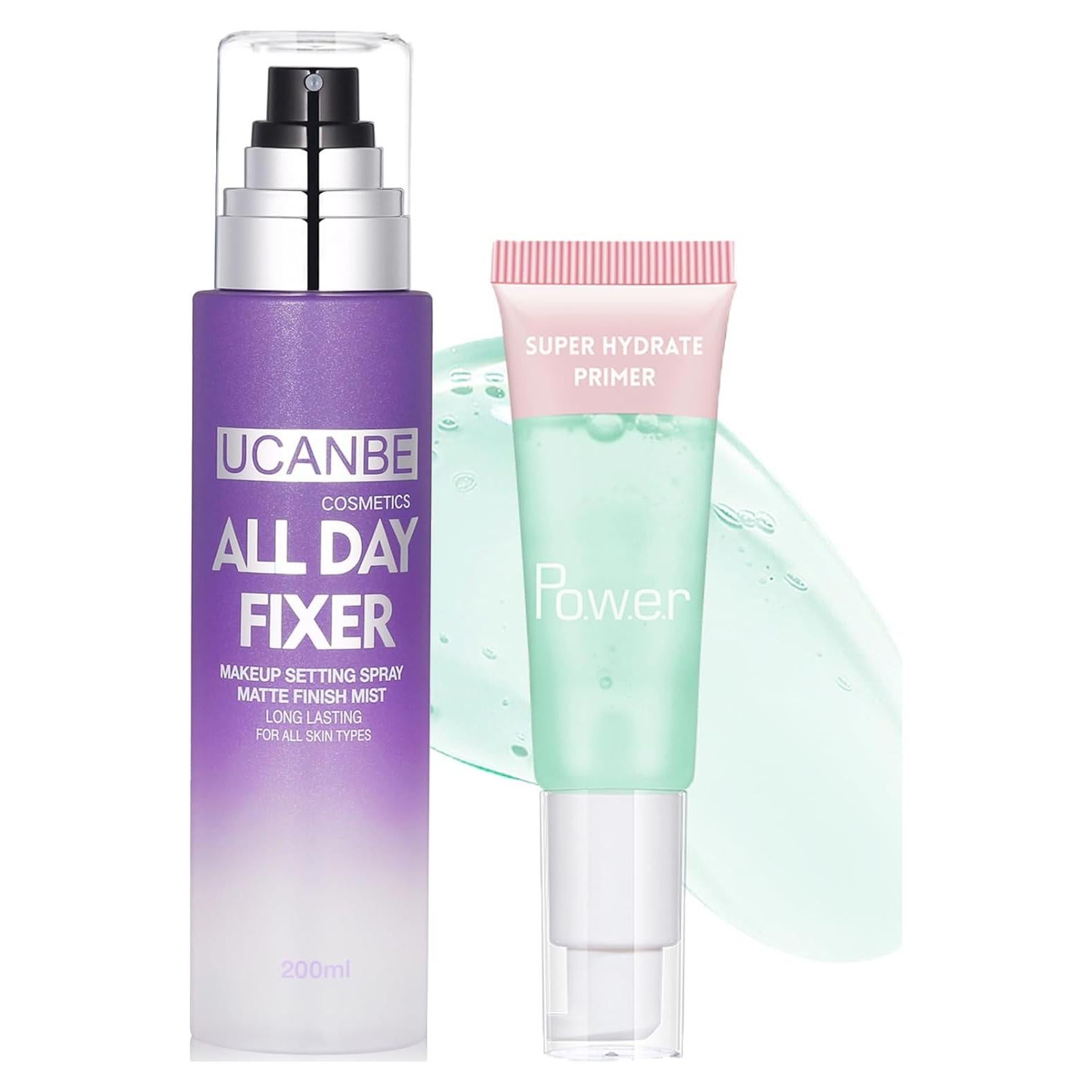 Dúo Spray Fijador Mate y Gel Primer UCANBE 200ml + 24ml