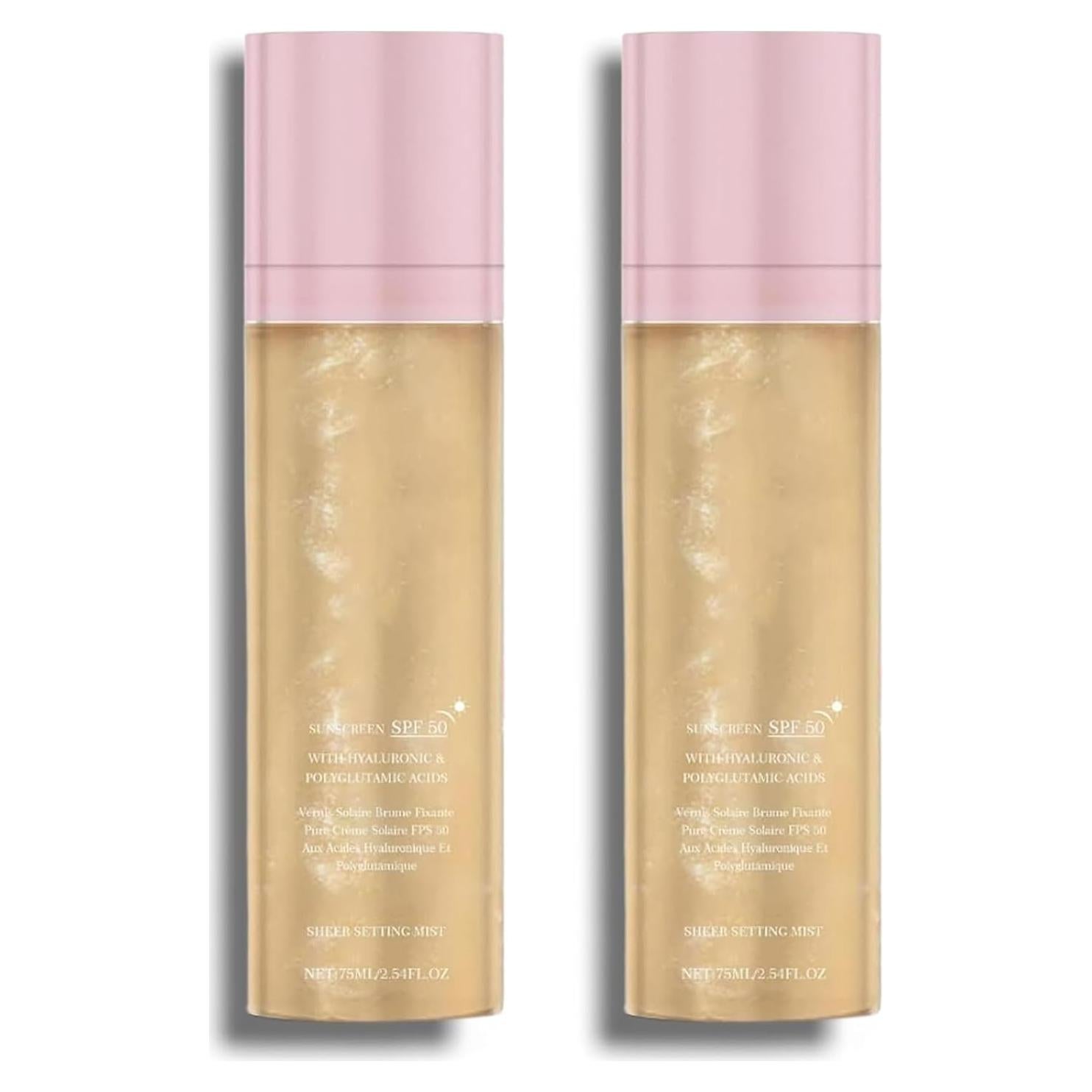 Spray Fijador y Protector Solar Sunglaze SPF 50 2PCS