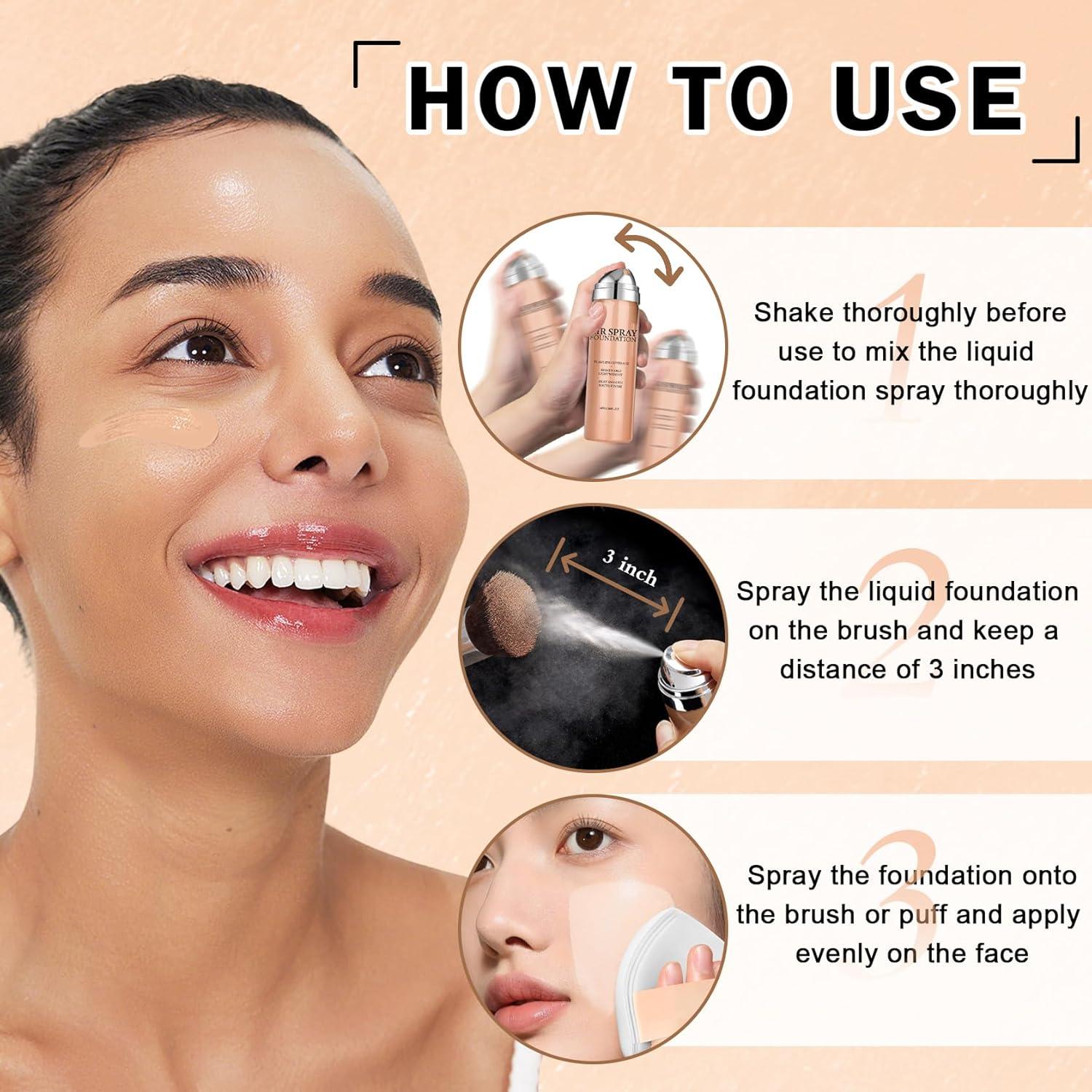 Spray de Base AirBrush DAMUSI Beige - Cobertura Sedosa y Duradera