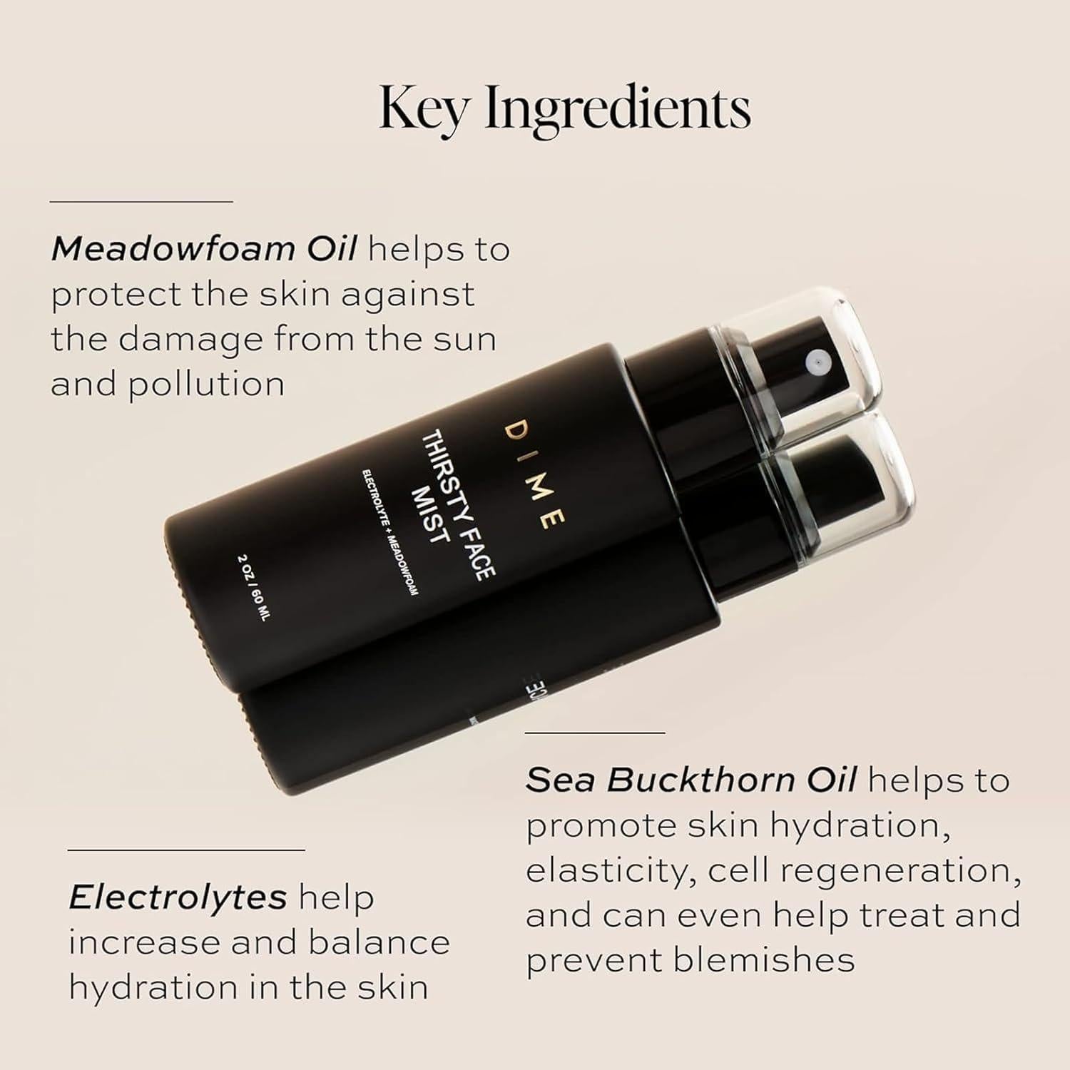 Dime Beauty Thirsty Face Mist 60 ml Hidratante Facial Electrolitos