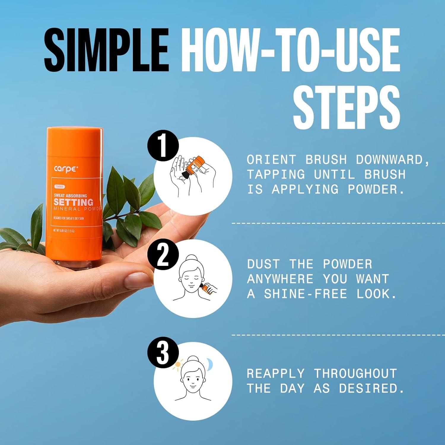 Polvo Mineral Translúcido Carpe 60g - Fijador Mate para Piel Grasa