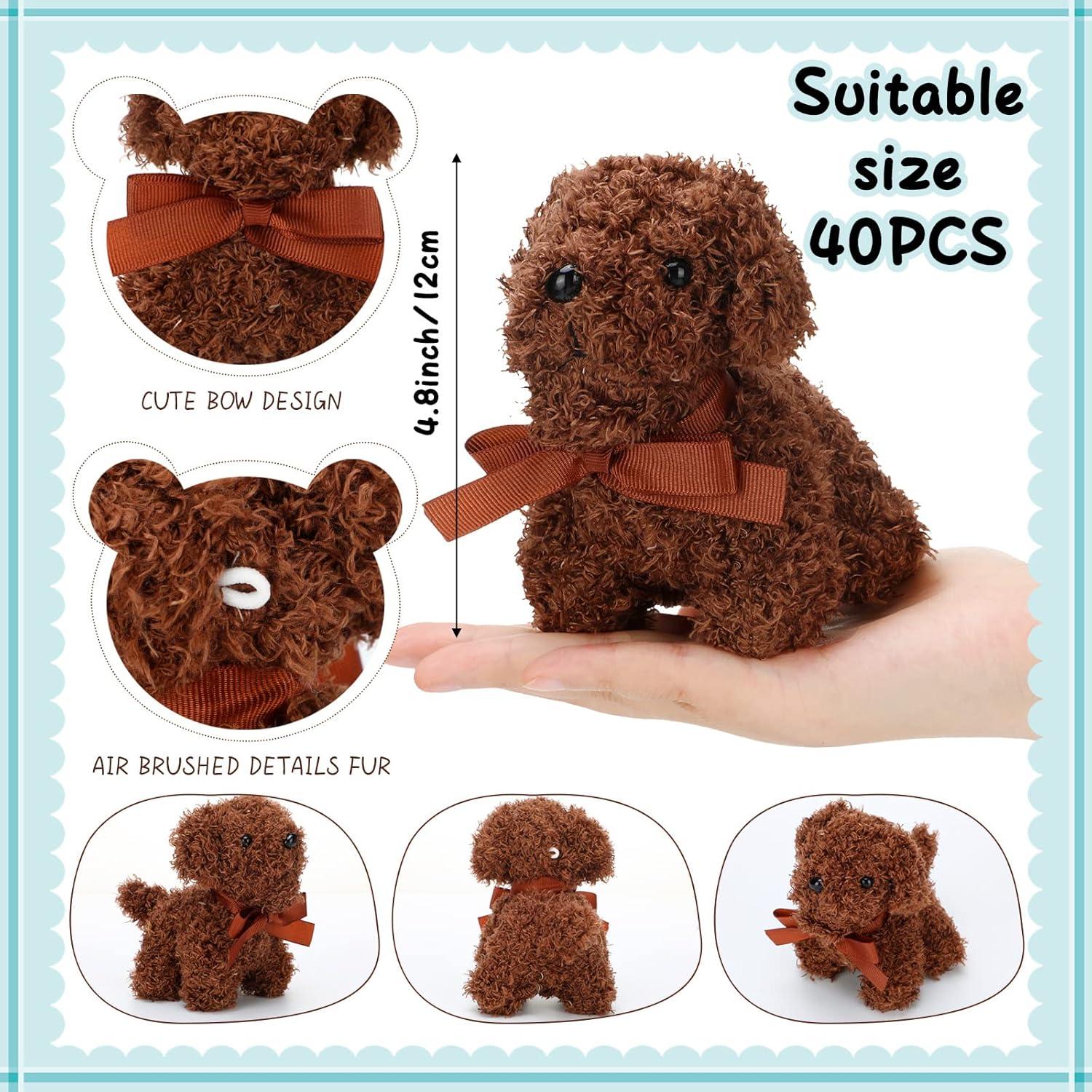 Liliful 40 Perros de Peluche 12cm con Corbata de Moño