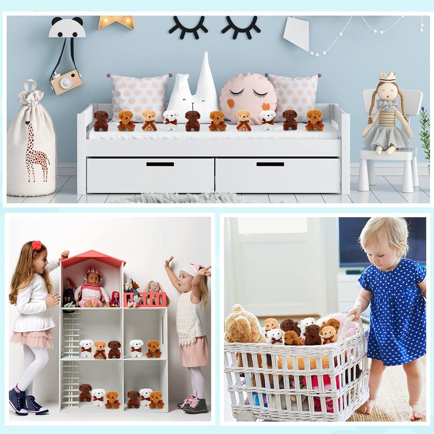 Liliful 40 Perros de Peluche 12cm con Corbata de Moño