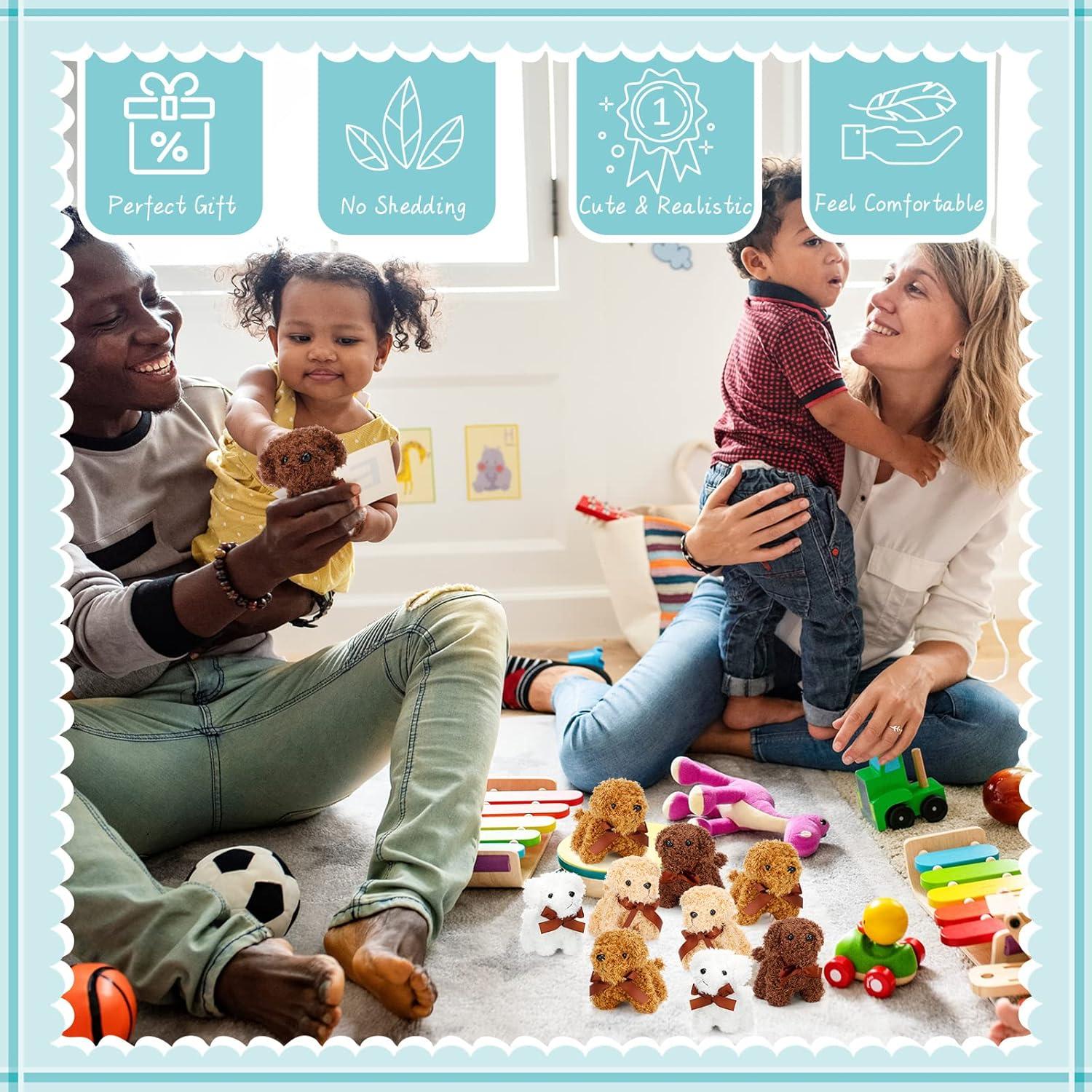 Liliful 40 Perros de Peluche 12cm con Corbata de Moño