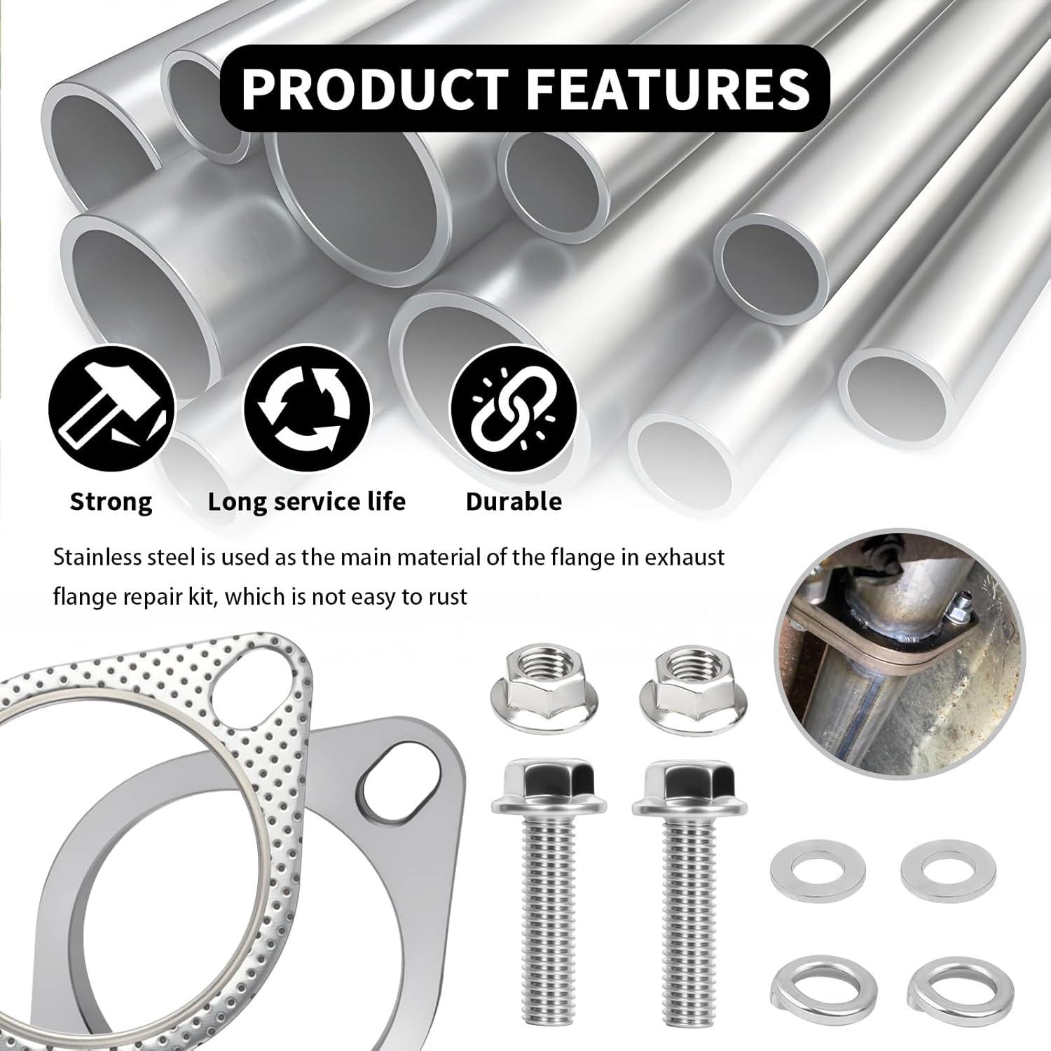 Kit de Reparación de Brida de Escape YGDMD 2.5" Acero Inoxidable