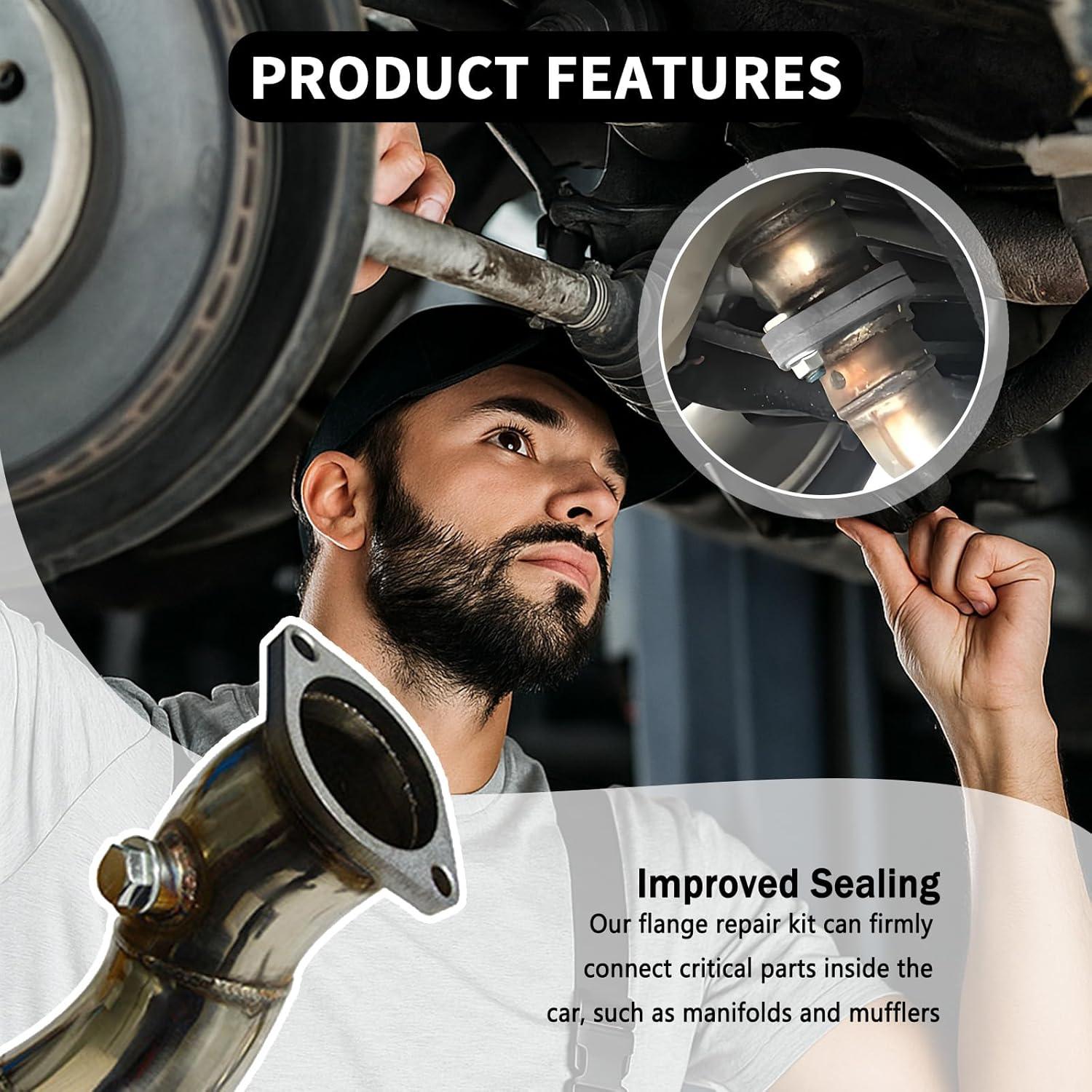 Kit de Reparación de Brida de Escape YGDMD 2.5" Acero Inoxidable