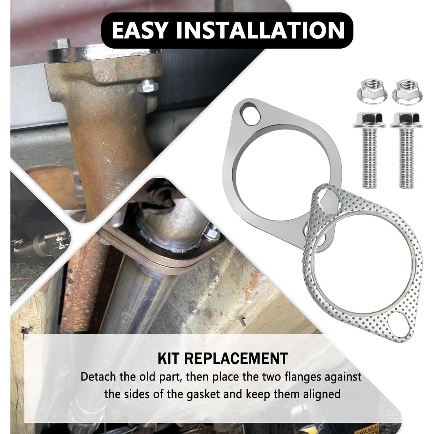 Kit de Reparación de Brida de Escape YGDMD 2.5" Acero Inoxidable