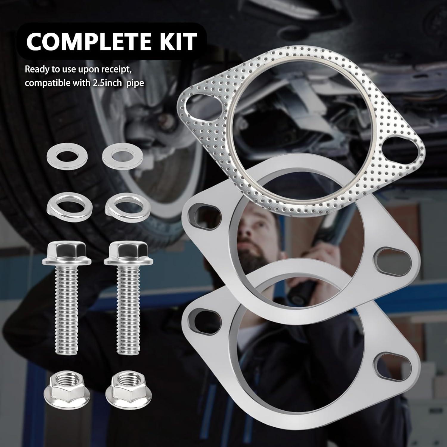 Kit de Reparación de Brida de Escape YGDMD 2.5" Acero Inoxidable