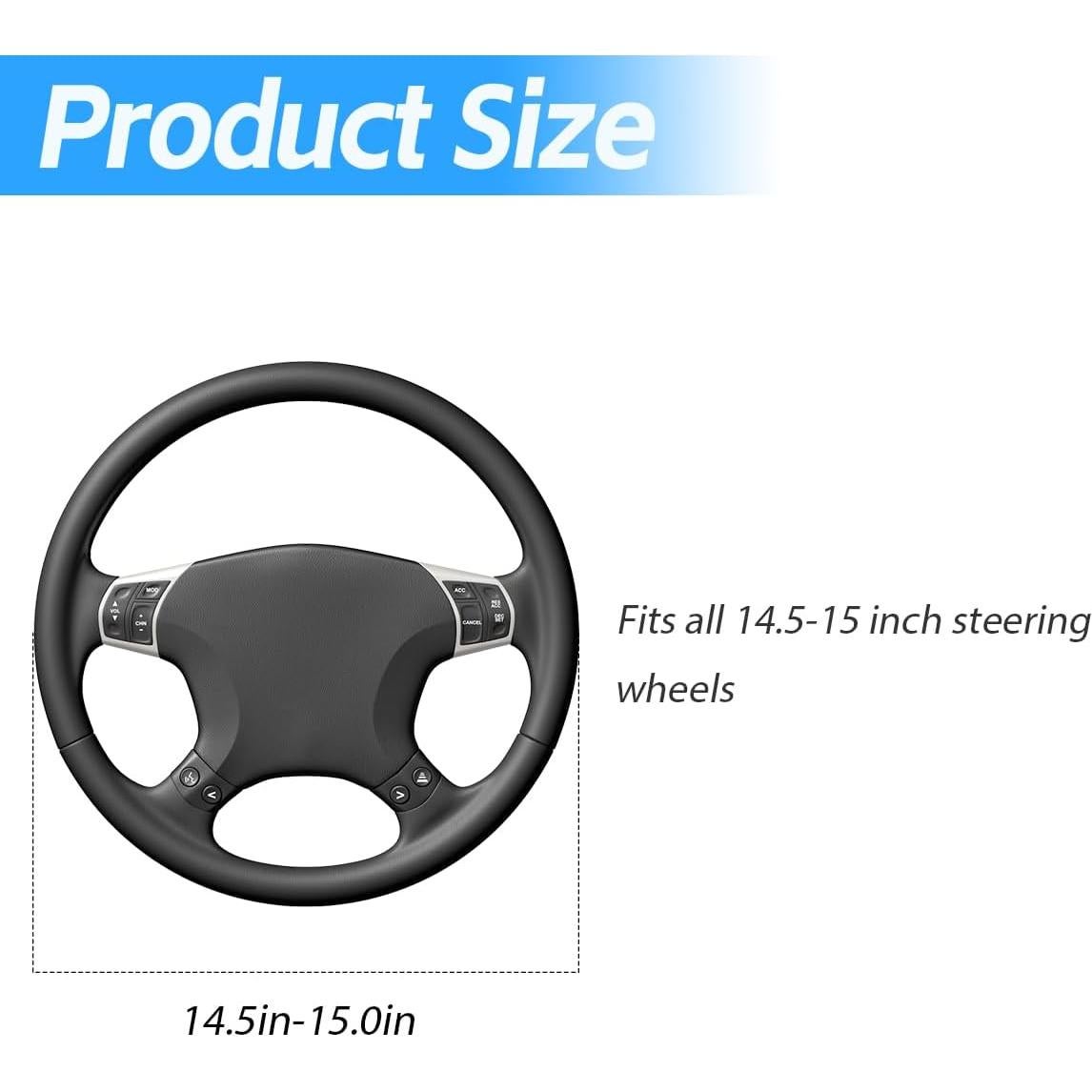 Funda de Volante de Coche Fekey&JF Microfibra PU 38 cm Antideslizante