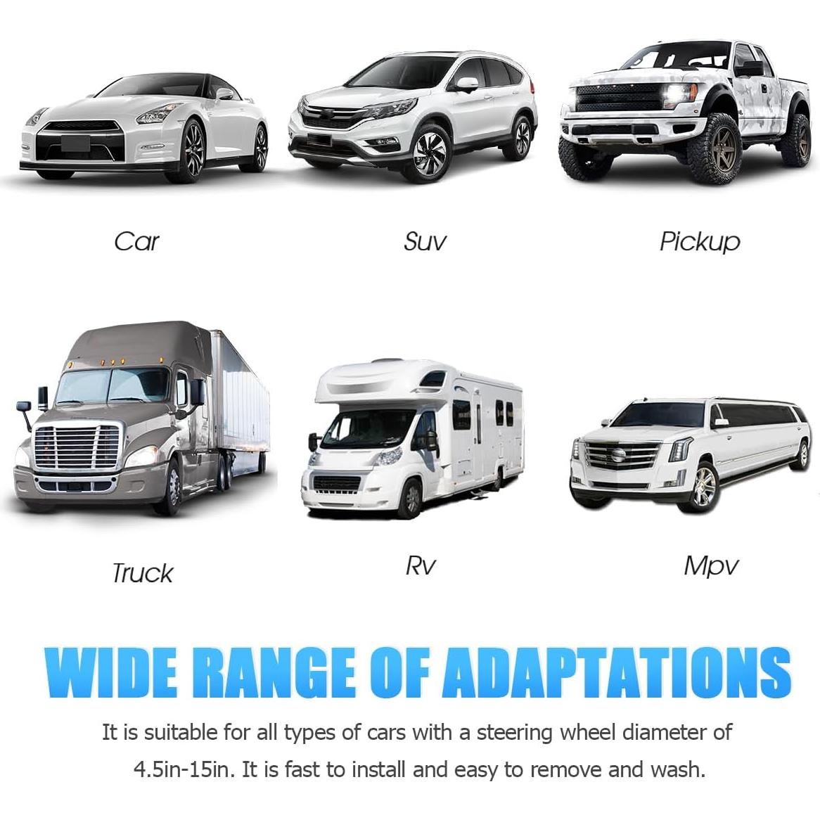 Funda de Volante de Coche Fekey&JF Microfibra PU 38 cm Antideslizante