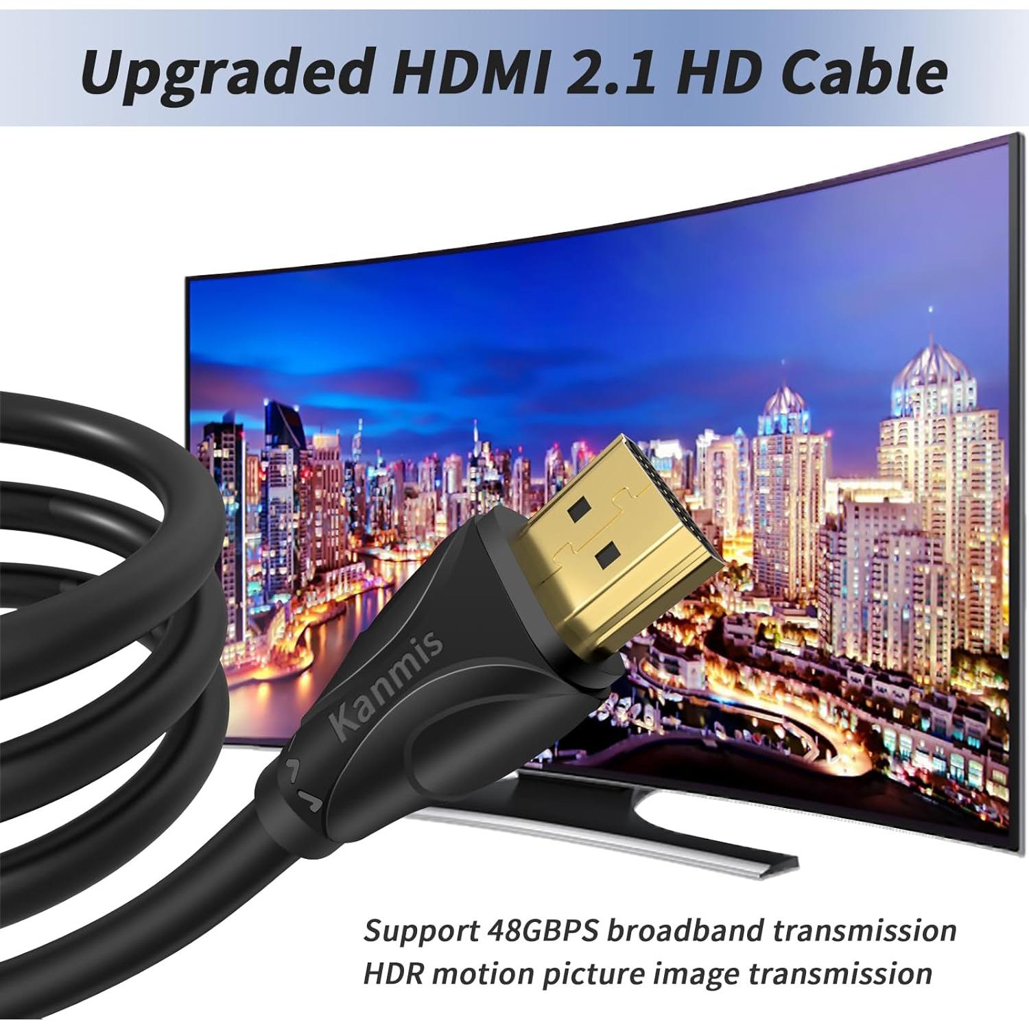 Cable HDMI 2.1 0.46m Kanmis 5pcs Alta Velocidad 8K 60Hz