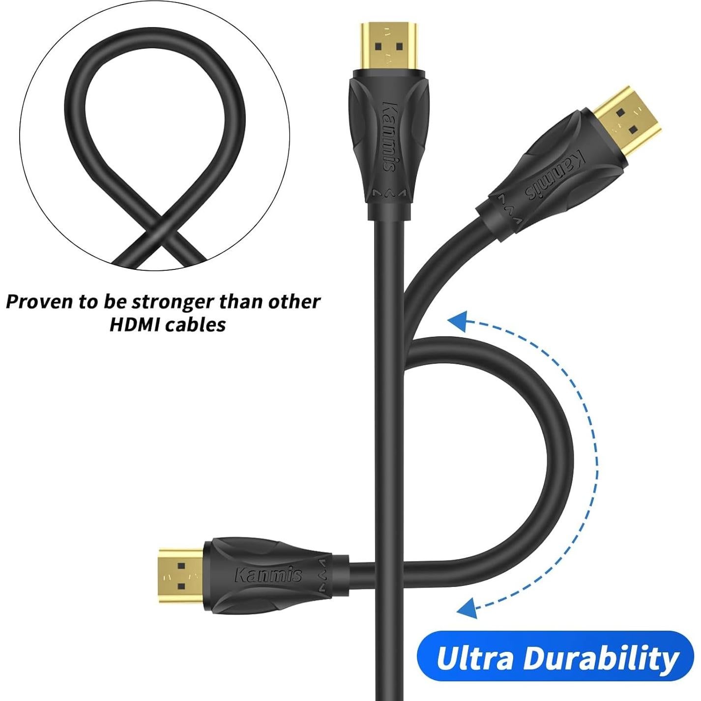 Cable HDMI 2.1 0.46m Kanmis 5pcs Alta Velocidad 8K 60Hz