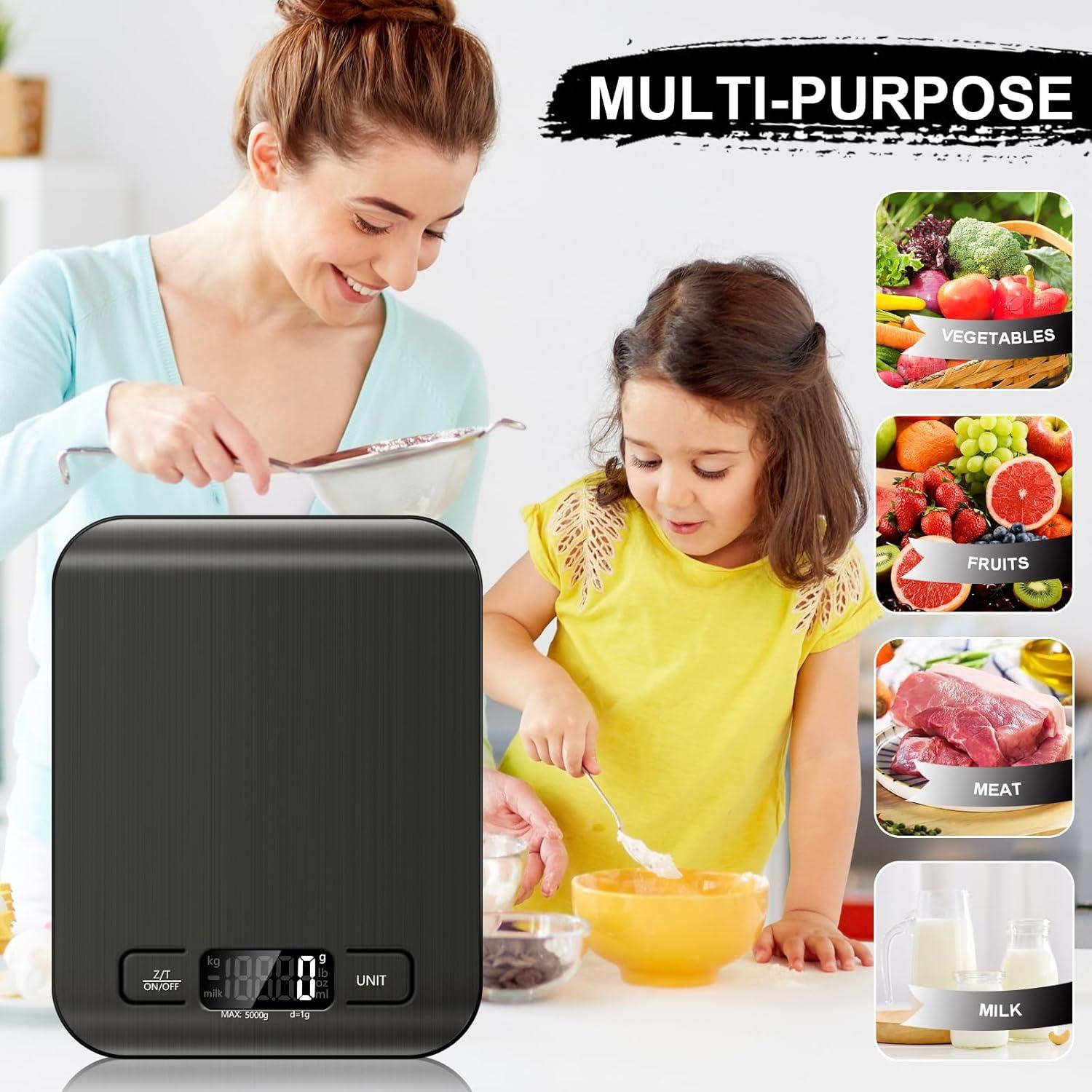 Báscula de Cocina Digital SOYOK 4.99kg Pantalla LCD Acero Inoxidable
