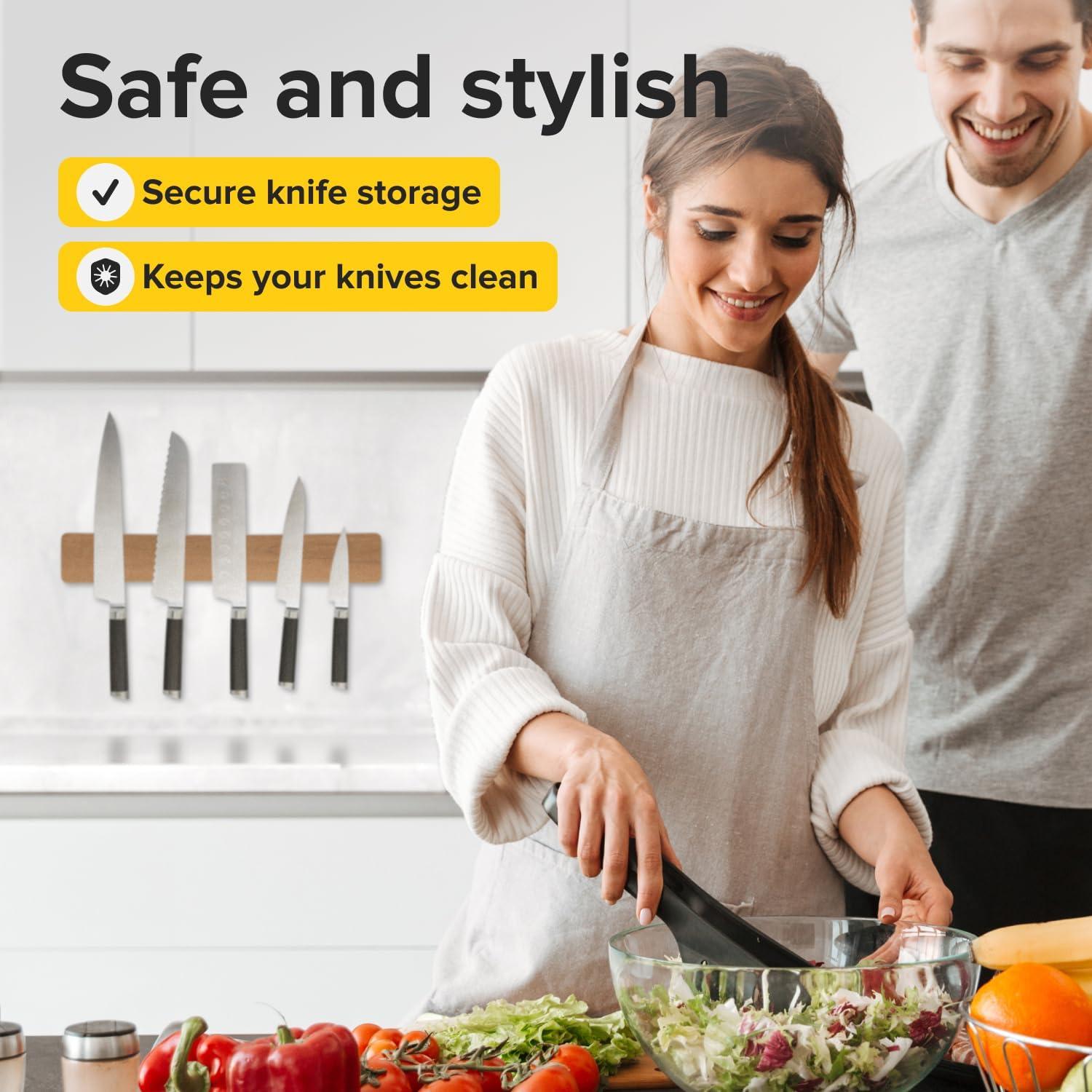 Tira Magnética para Cuchillos X-bet 40.64 cm Madera de Haya