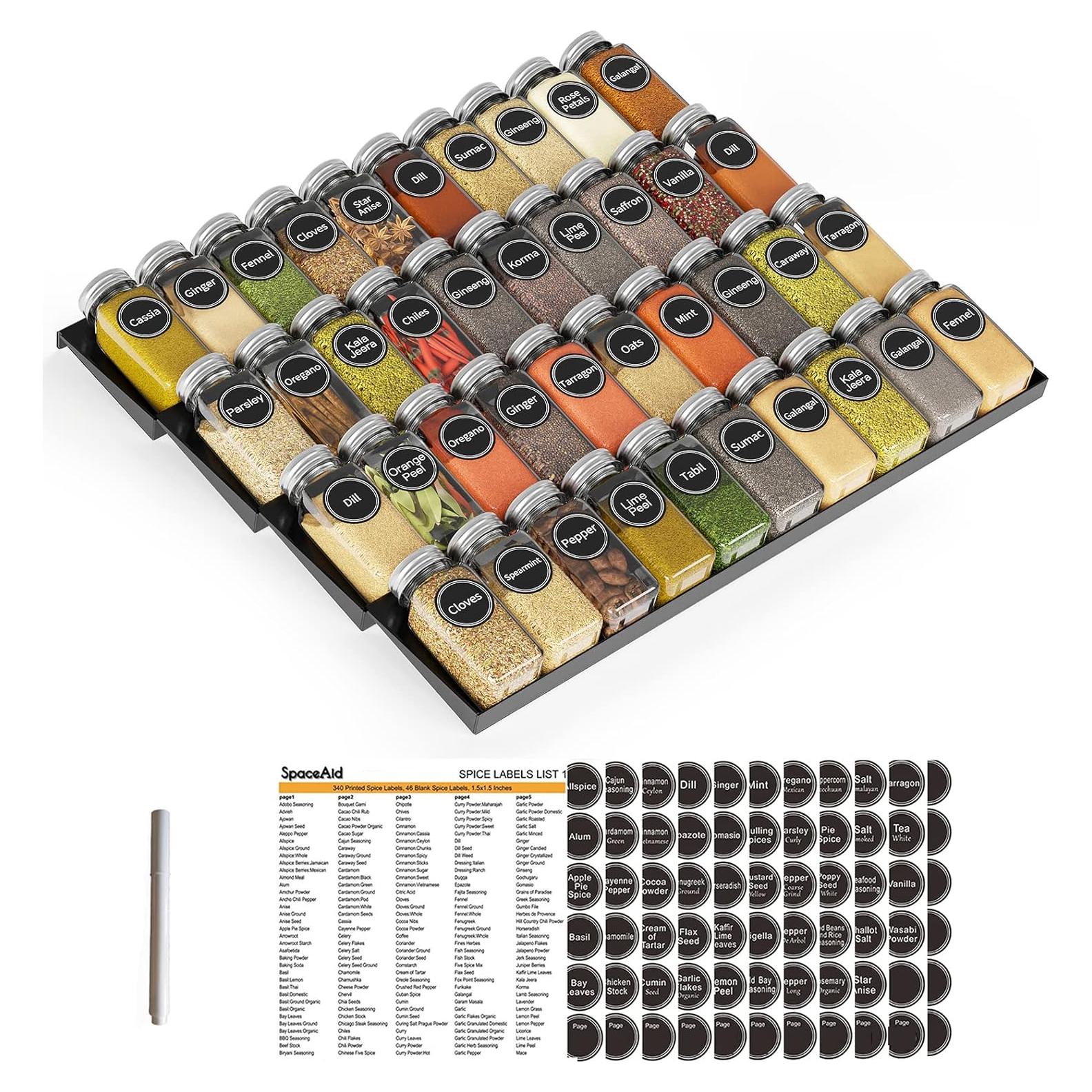 Organizador de Cajones SpaceAid con 40 Tarros y 386 Etiquetas