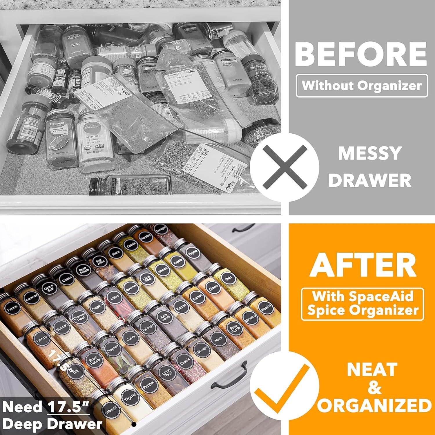 Organizador de Cajones SpaceAid con 40 Tarros y 386 Etiquetas