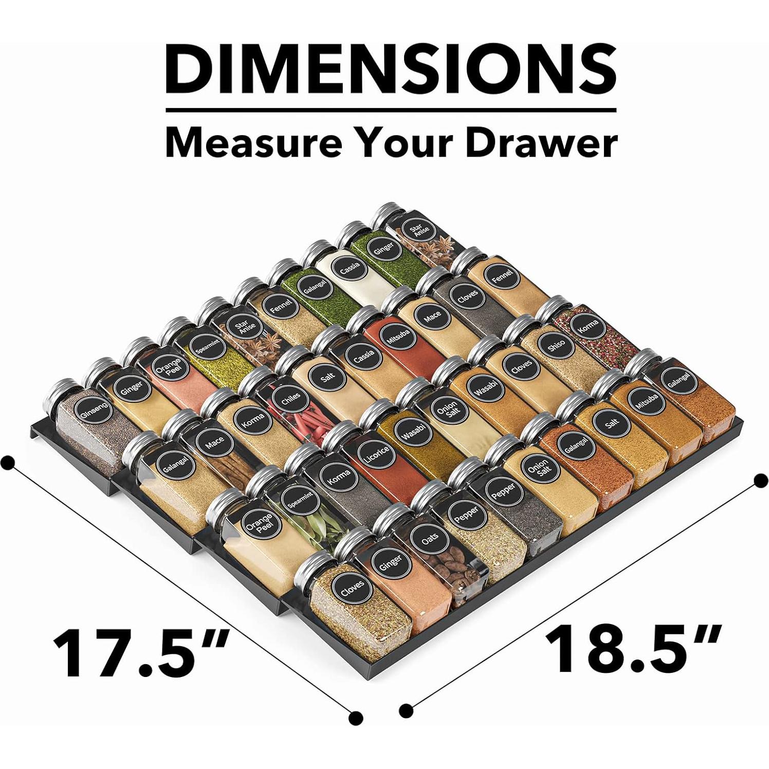 Organizador de Cajones SpaceAid con 40 Tarros y 386 Etiquetas