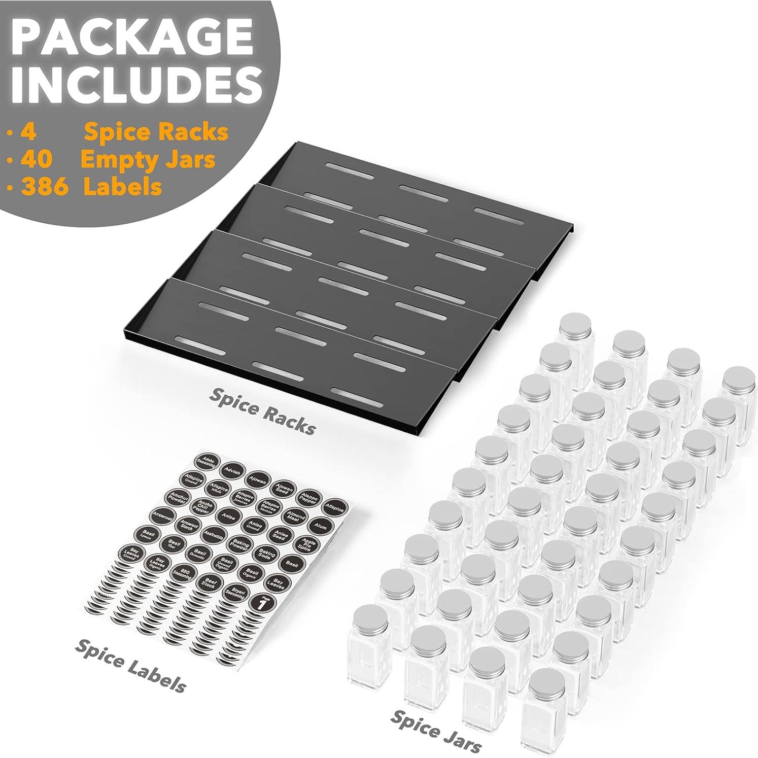 Organizador de Cajones SpaceAid con 40 Tarros y 386 Etiquetas