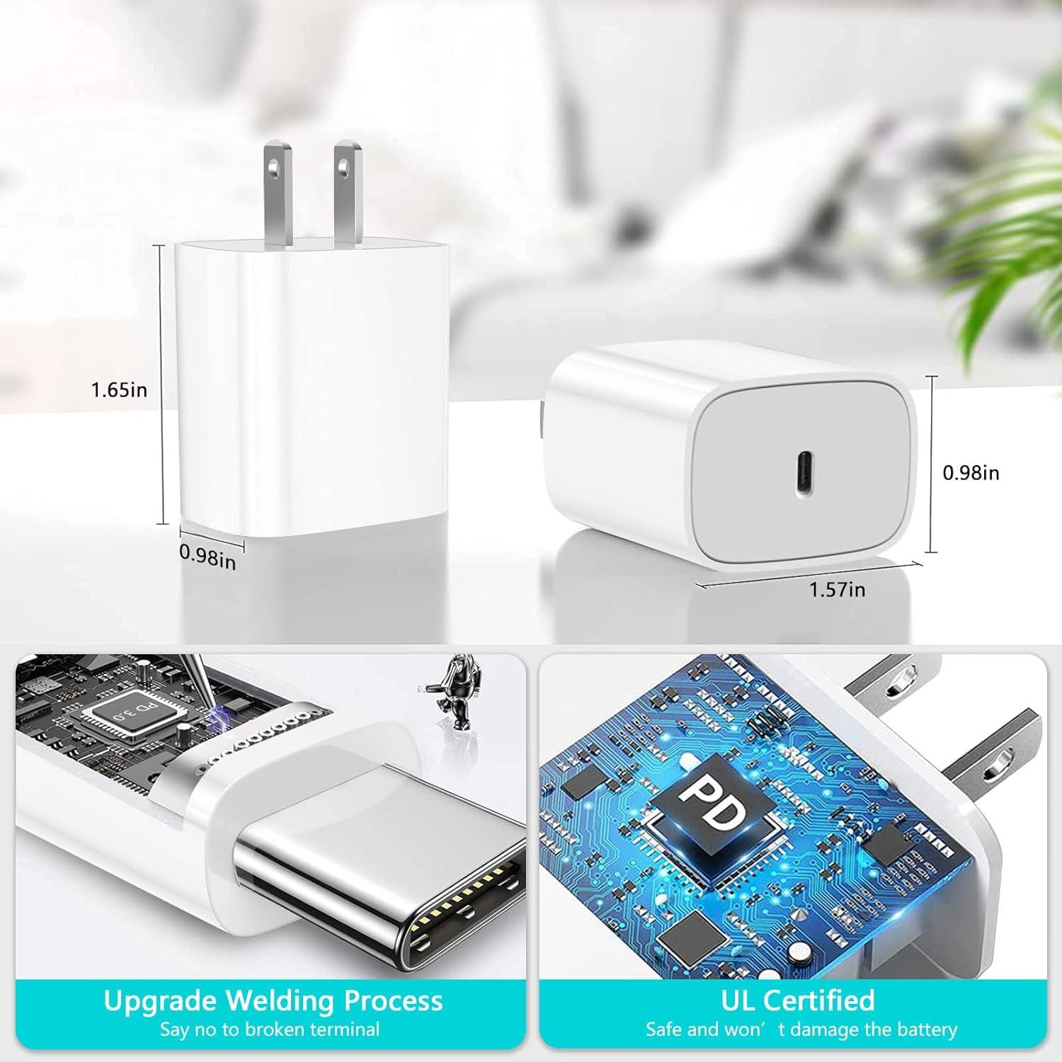 Cargador Rápido USB C 20W Sunsron + Cable 10FT para iPad