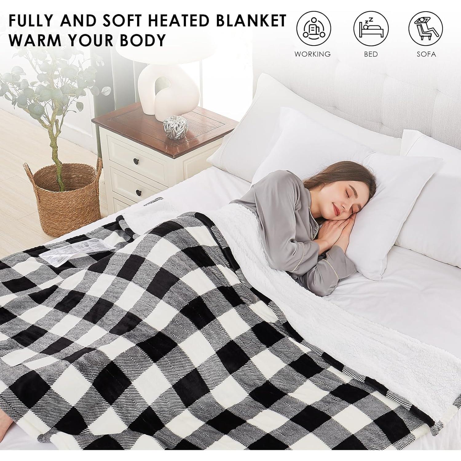 Manta eléctrica Homemate 127x152 cm franela suave 10 niveles calor