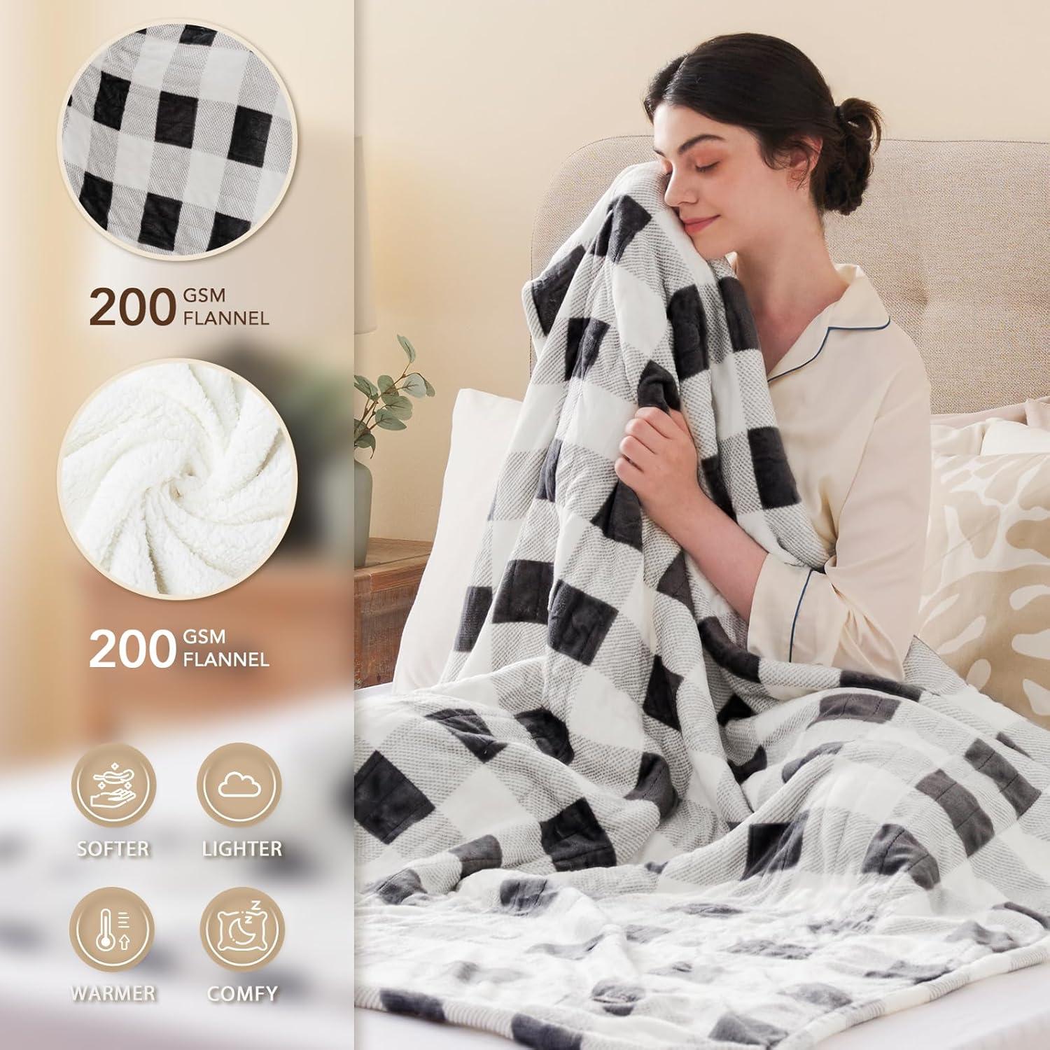 Manta eléctrica Homemate 127x152 cm franela suave 10 niveles calor