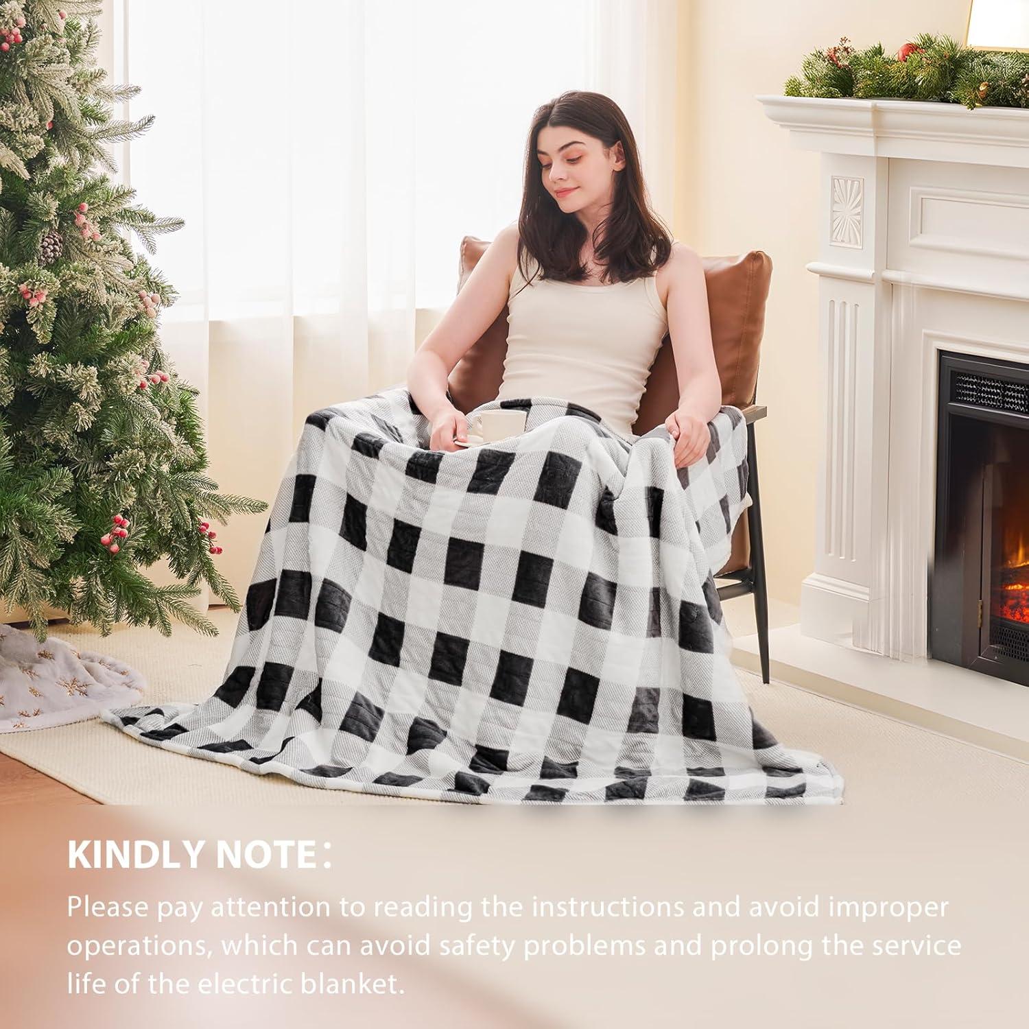 Manta eléctrica Homemate 127x152 cm franela suave 10 niveles calor