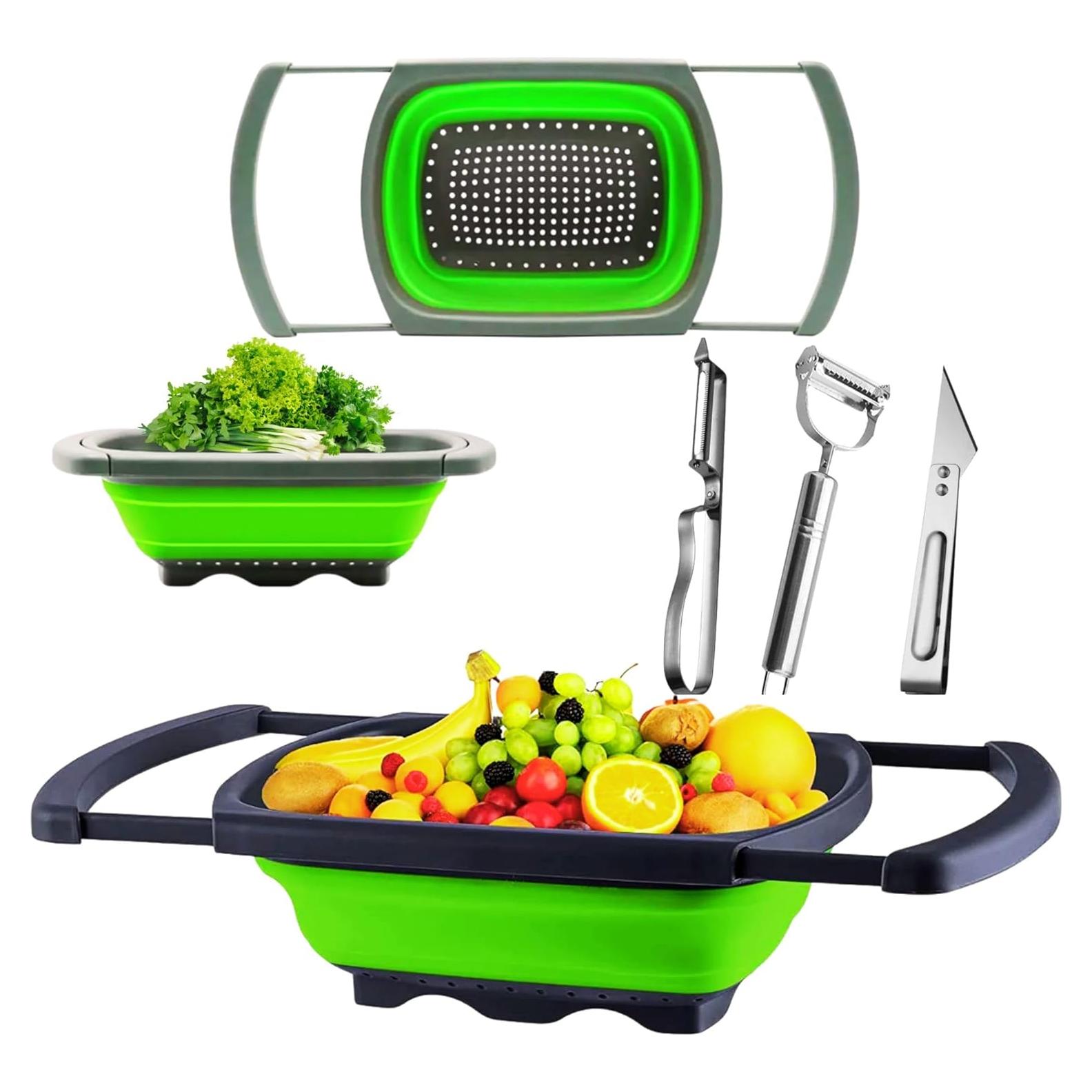 Colador Plegable de Silicona MAUCA 39x26.5 cm con Peladores