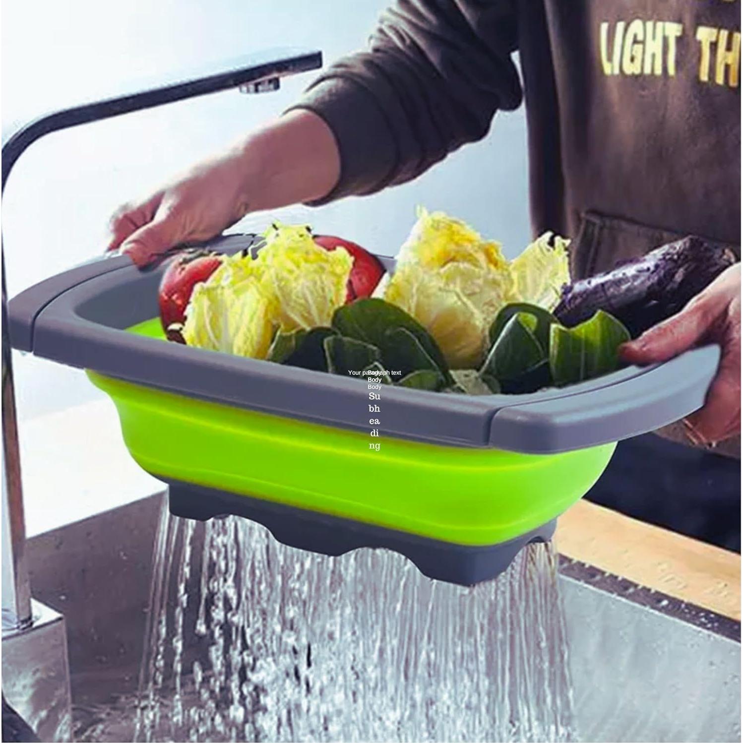 Colador Plegable de Silicona MAUCA 39x26.5 cm con Peladores