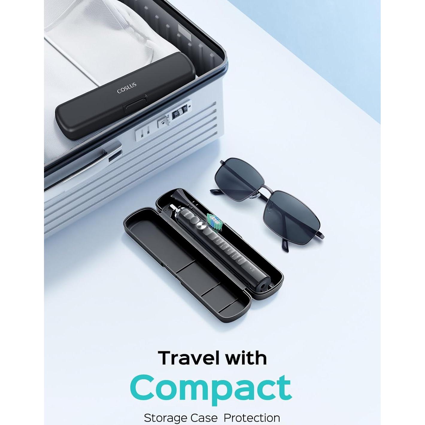 Cepillo de Dientes Eléctrico COSLUS C40 - 47000 VPM, 5 Modos, Negro